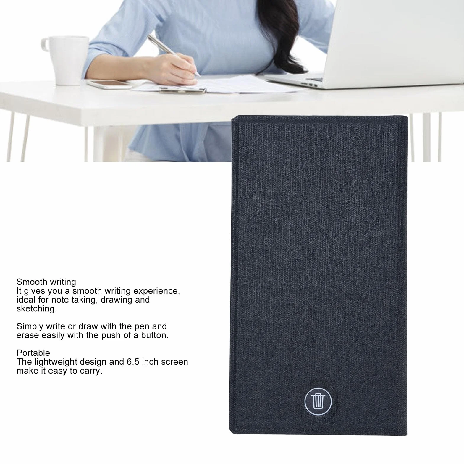 Tangxi Tableta de Escritura LCD 6.5 Pulgadas Mini Almohadilla de Dibujo Electrónico Borrable Reutilizable con Cubierta Protectora