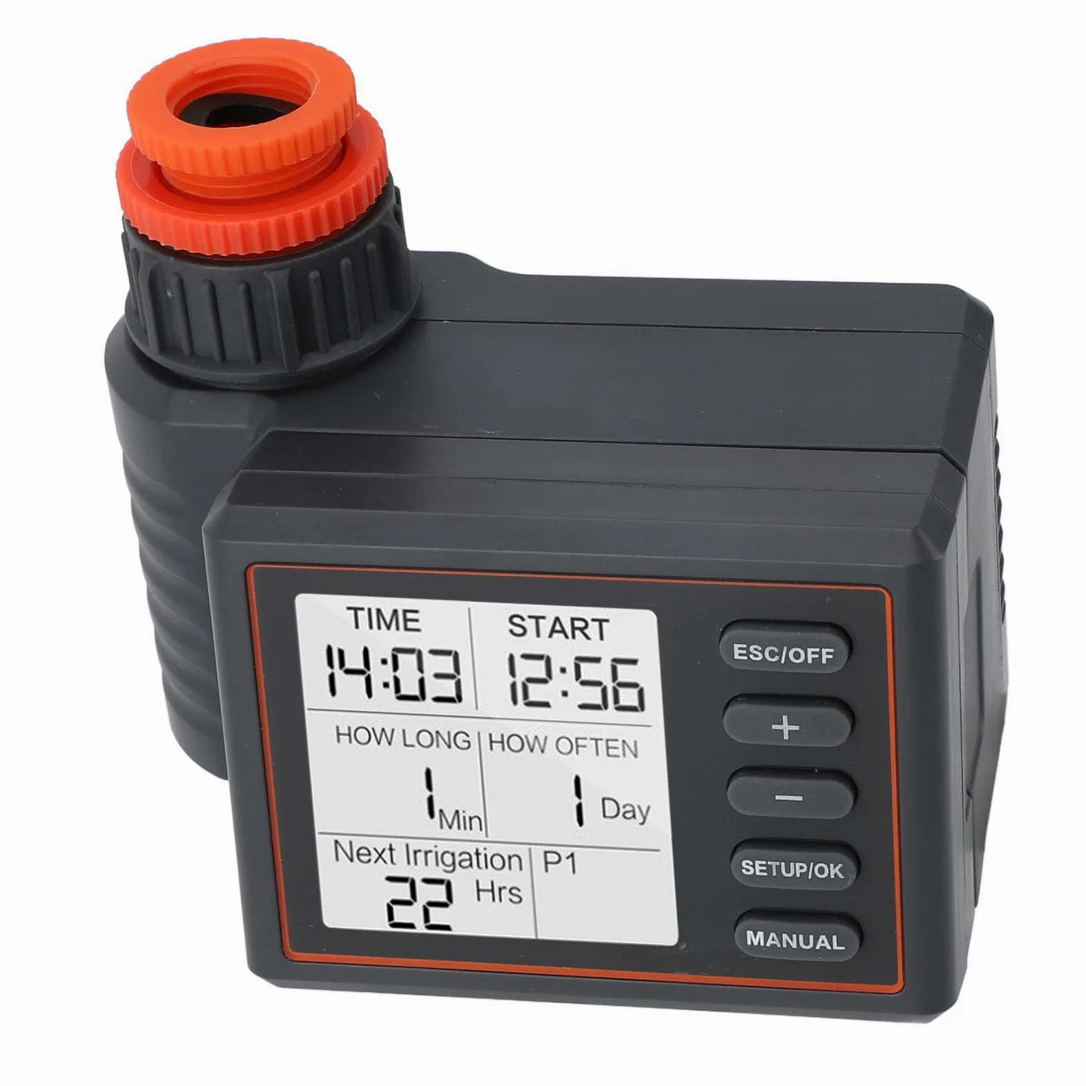 Aramox Temporizador de Aspersor, Temporizador de Agua Inteligente ABS para Manguera de Jardín, Controlador de Riego Automático Programable, Tiempo y Volumen de Riego Ajustables para Plantas de