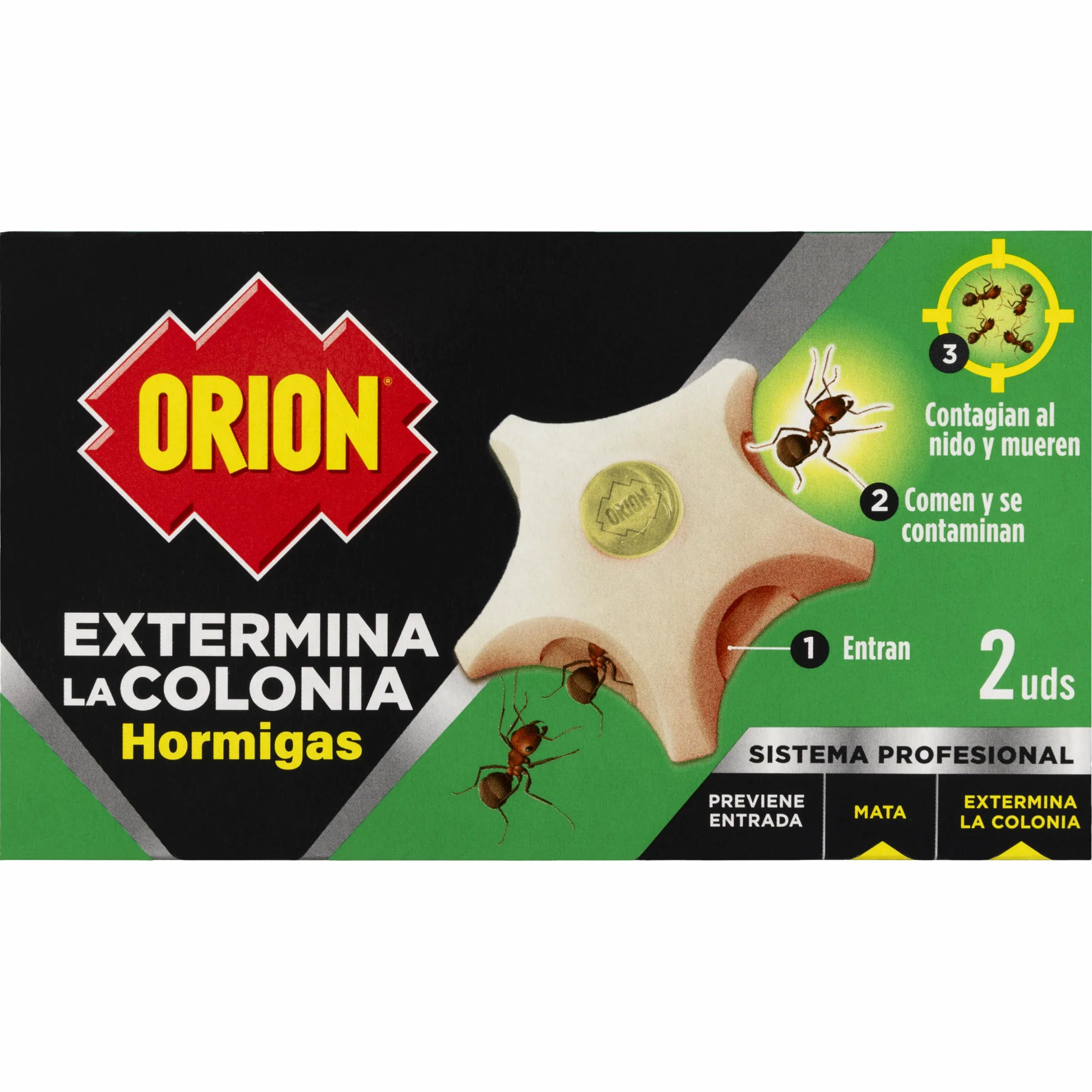 Orion - Cebo Mata Hormigas, Elimina la Colonia y la Reina, Gel de Alta Atracción, Acción Prolongada, Eficacia Profesional para el Hogar - 2 uds