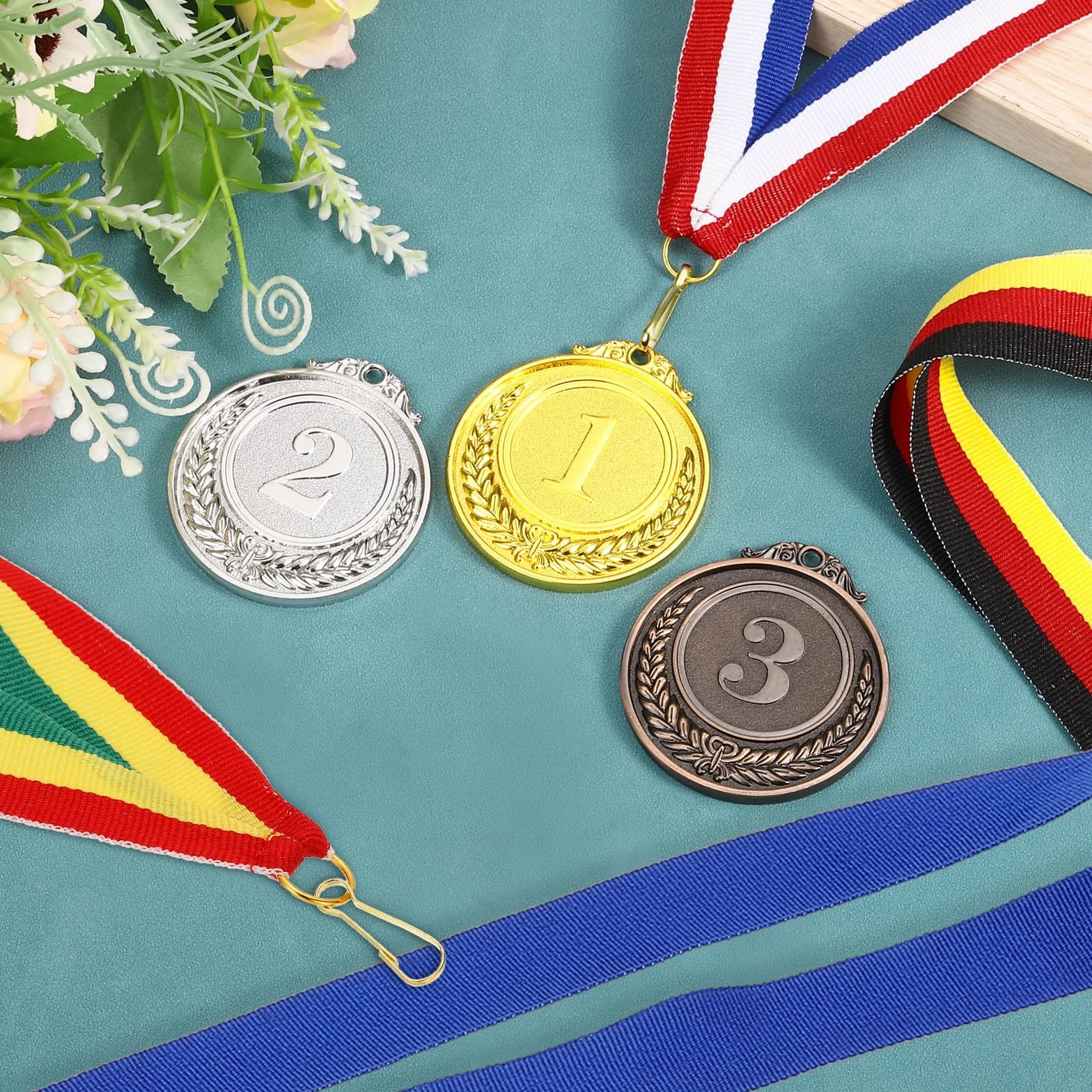 PATIKIL Cintas de Cuello para Premios con Cintas de Poliéster con Rayas para Medallas