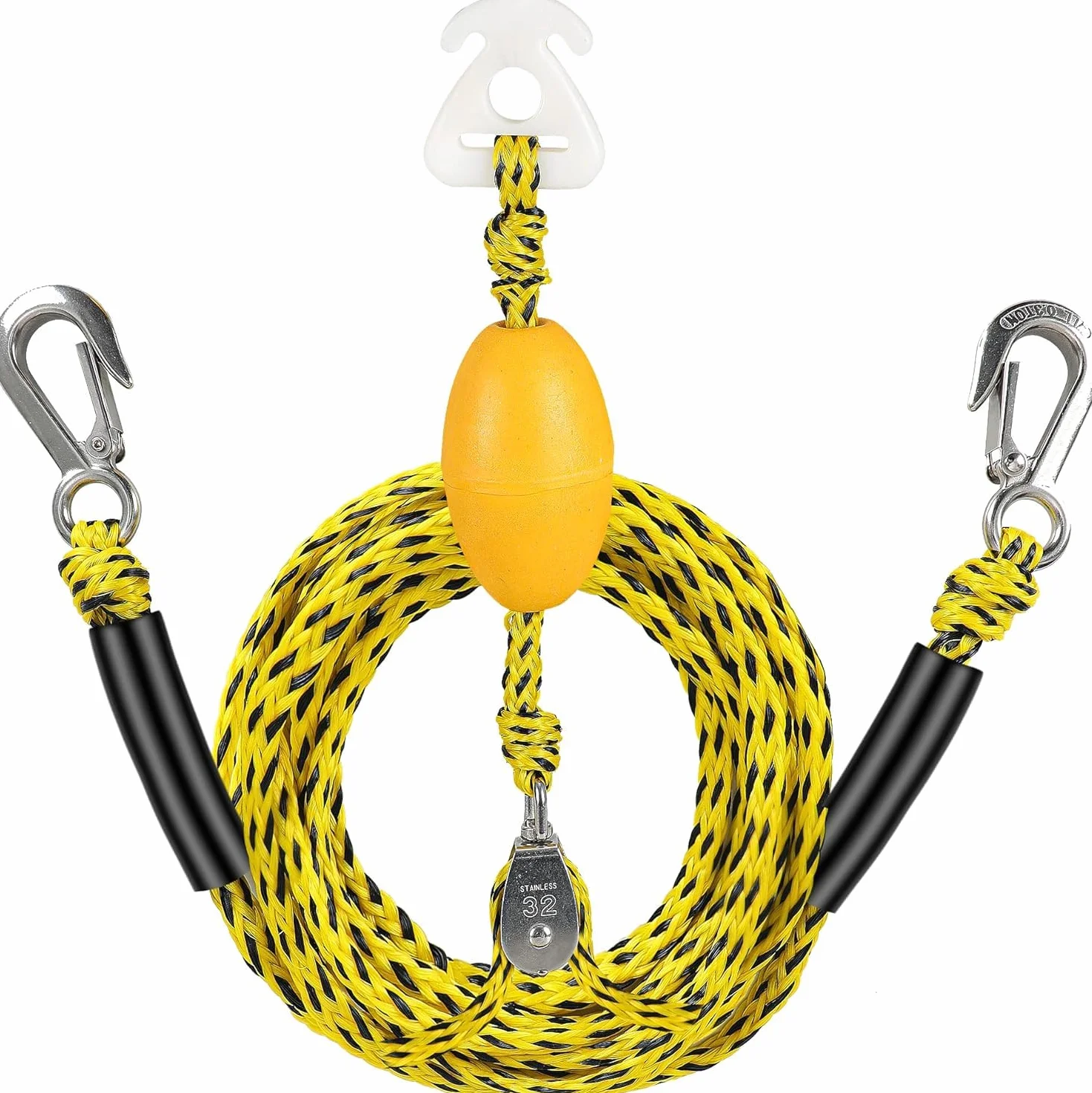 Arnés de remolque resistente para deportes acuáticos con anillos en D, barco, tubo, esquí acuático, wakeboard