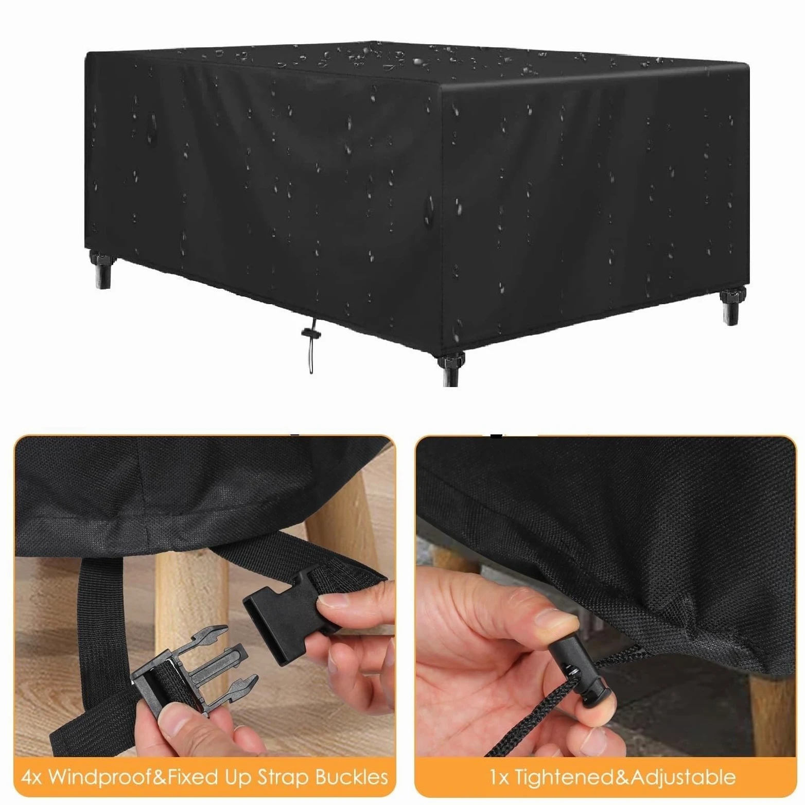 Funda Muebles Jardin 405x335x90cm/LxWxH 420D Oxford Cubierta Impermeable,Funda Para Exterior Tela Impermeable Funda Silla Jardin Exterior Impermeable Para Mesas Sillas Sofás Mobiliario Exterior