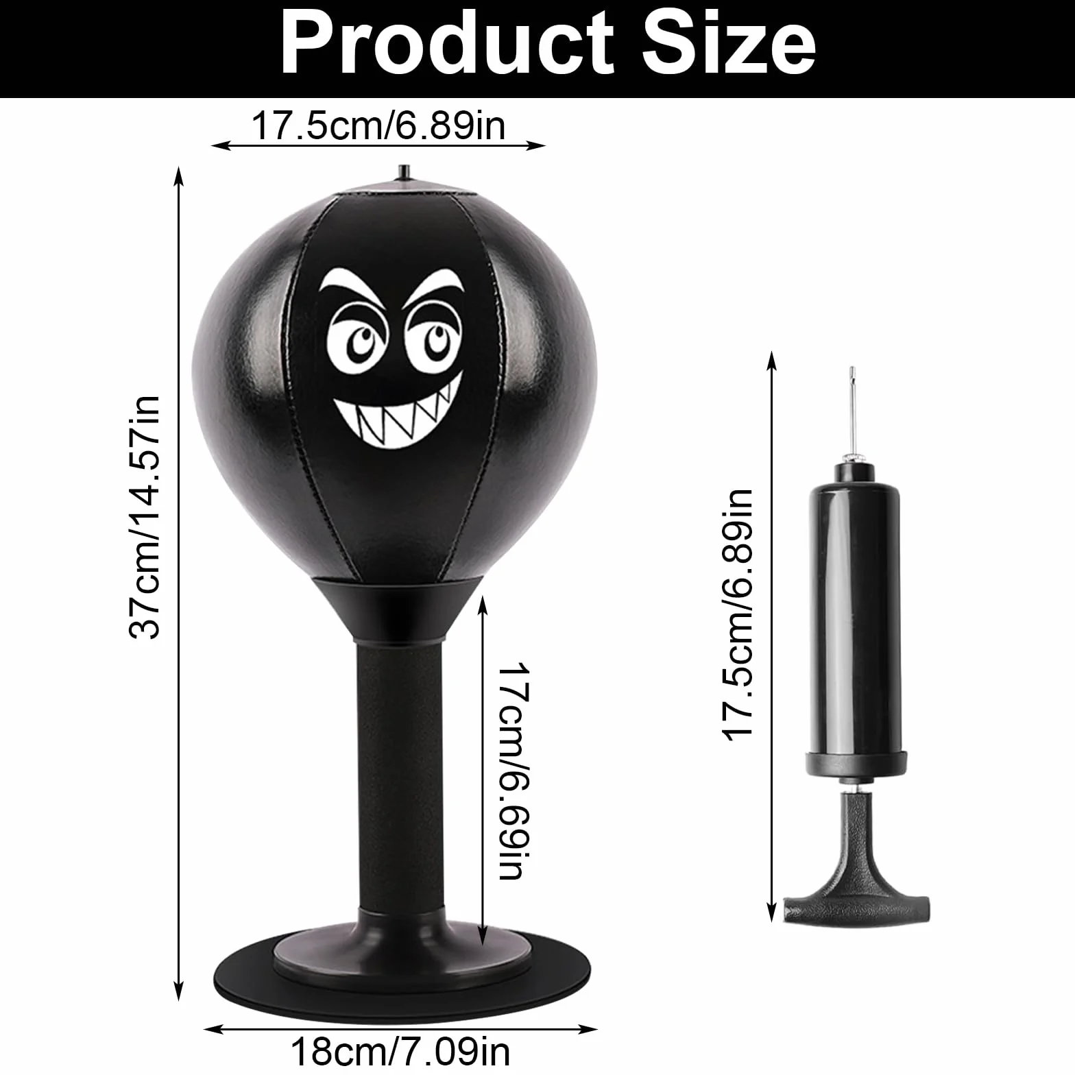 Mesa de Punching Ball, Saco de Boxeo de Escritorio con Ventosa Súper Fuerte, Antiestrés