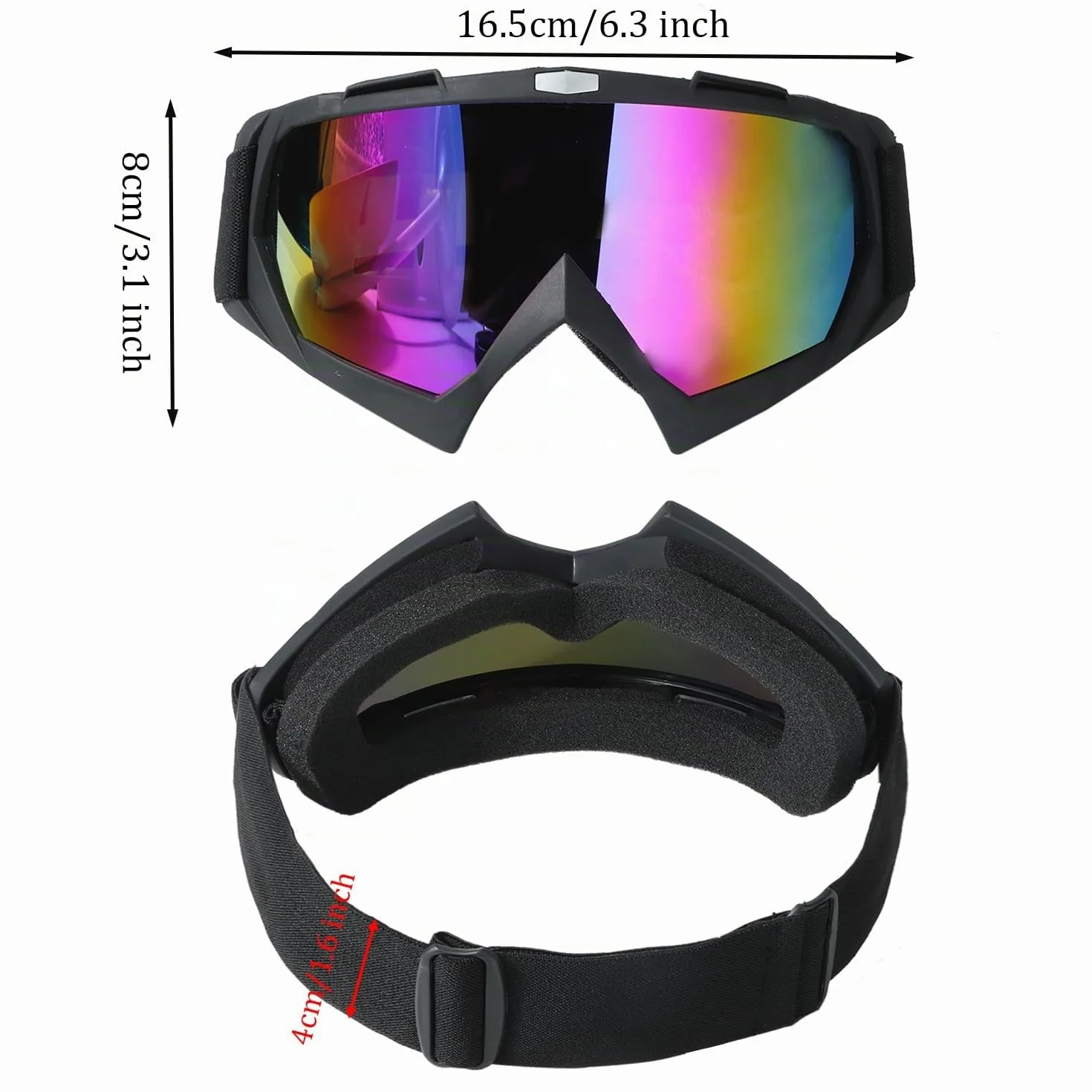 Máscara de esquí antiniebla protección UV para moto y actividades al aire libre