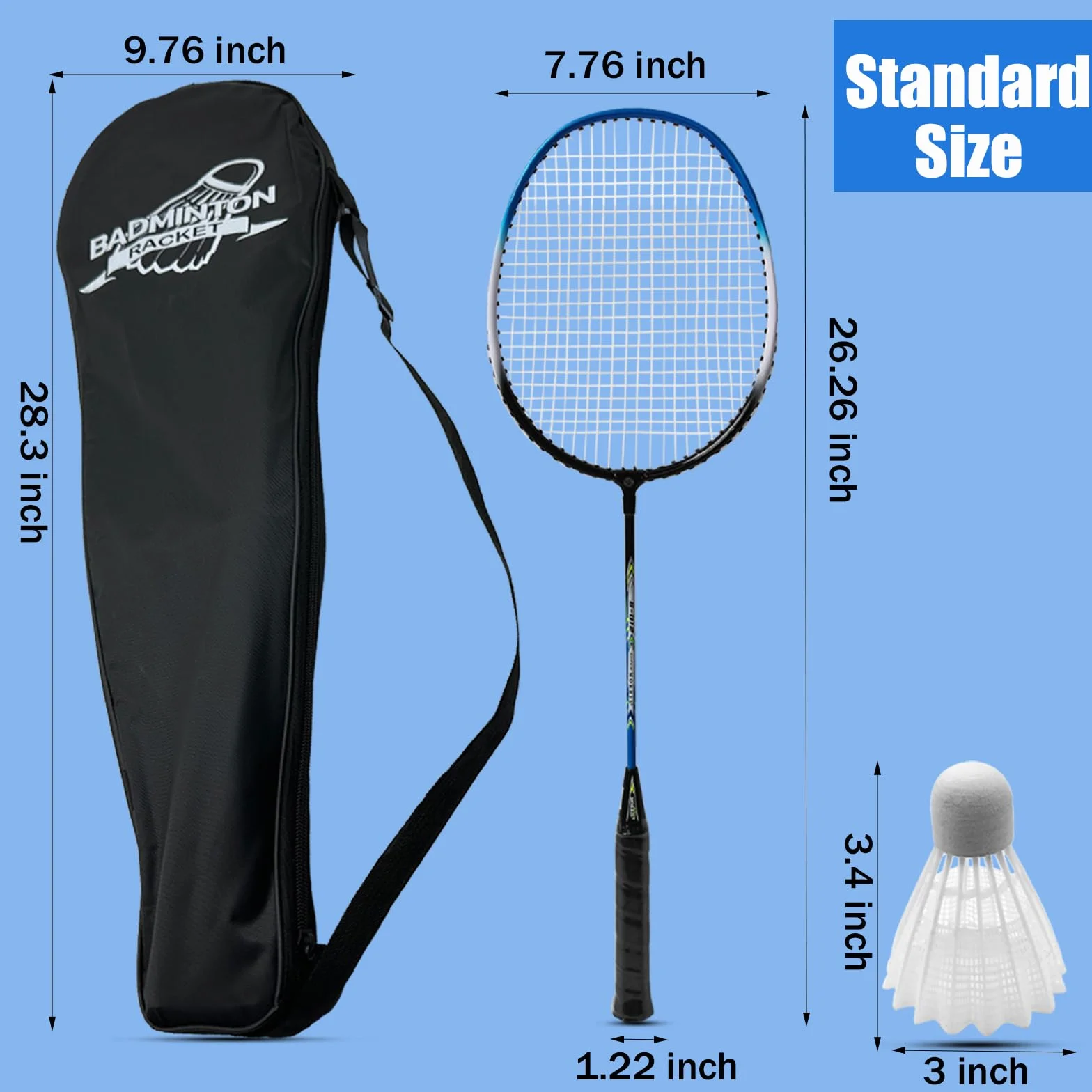 Magicorange Juego de 4 raquetas de bádminton con volantes y bolsa de transporte
