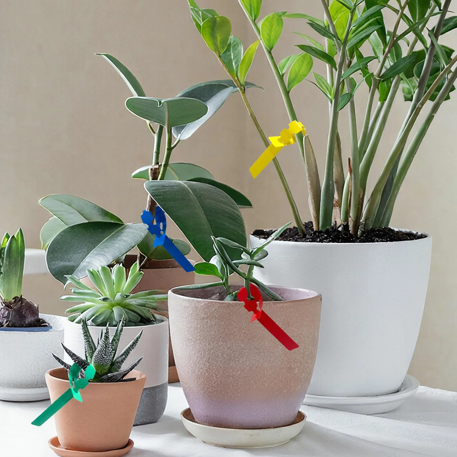 Etiquetas Plantas de Plástico, 120 Piezas Colgantes Etiquetas para Plantas Jardineria Exterior y Interior, 21x2 cm Marcadores de Jardín Impermeable, Marcadores Arboles Plástico, Ajustables