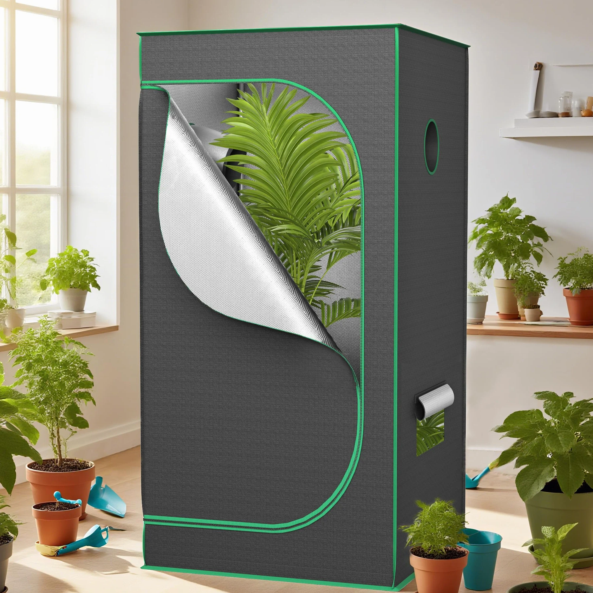 FIVMEN Tienda de cultivo de 40 x 40 x 120 cm, con Mylar reflectante, resistente a la luz, resistente al agua, para cultivo, invernadero, para plantas, espacio de cultivo en casa