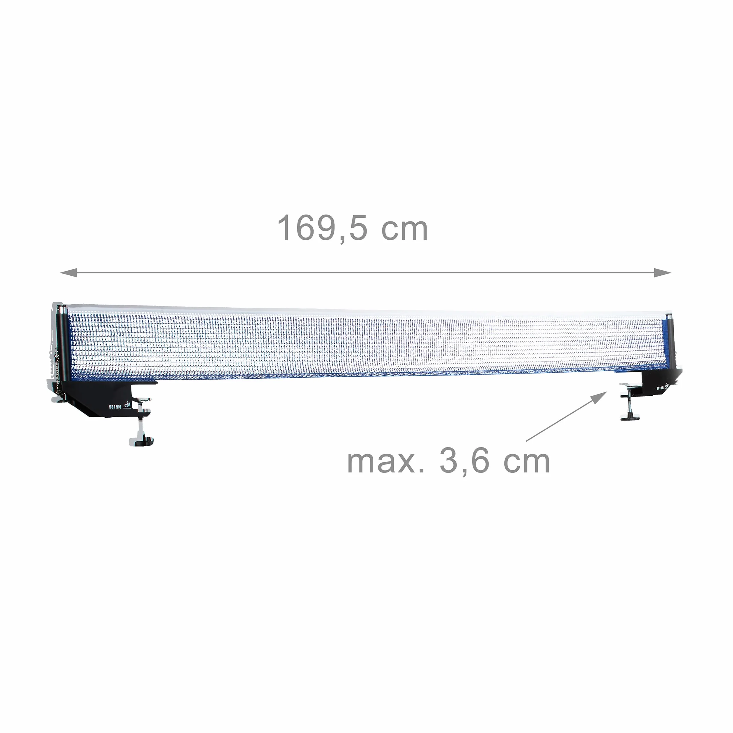 Relaxdays Ping Pong Tenis de Mesa Profesional 19.2 x 23.5 cm 2 Postes Red Azul