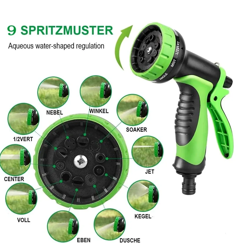 Manguera de jardín Expandible Alta presión Lavado de Autos de plástico Manguera de Agua Flexible mágica con Pistola de pulverización (Color : 25FT)