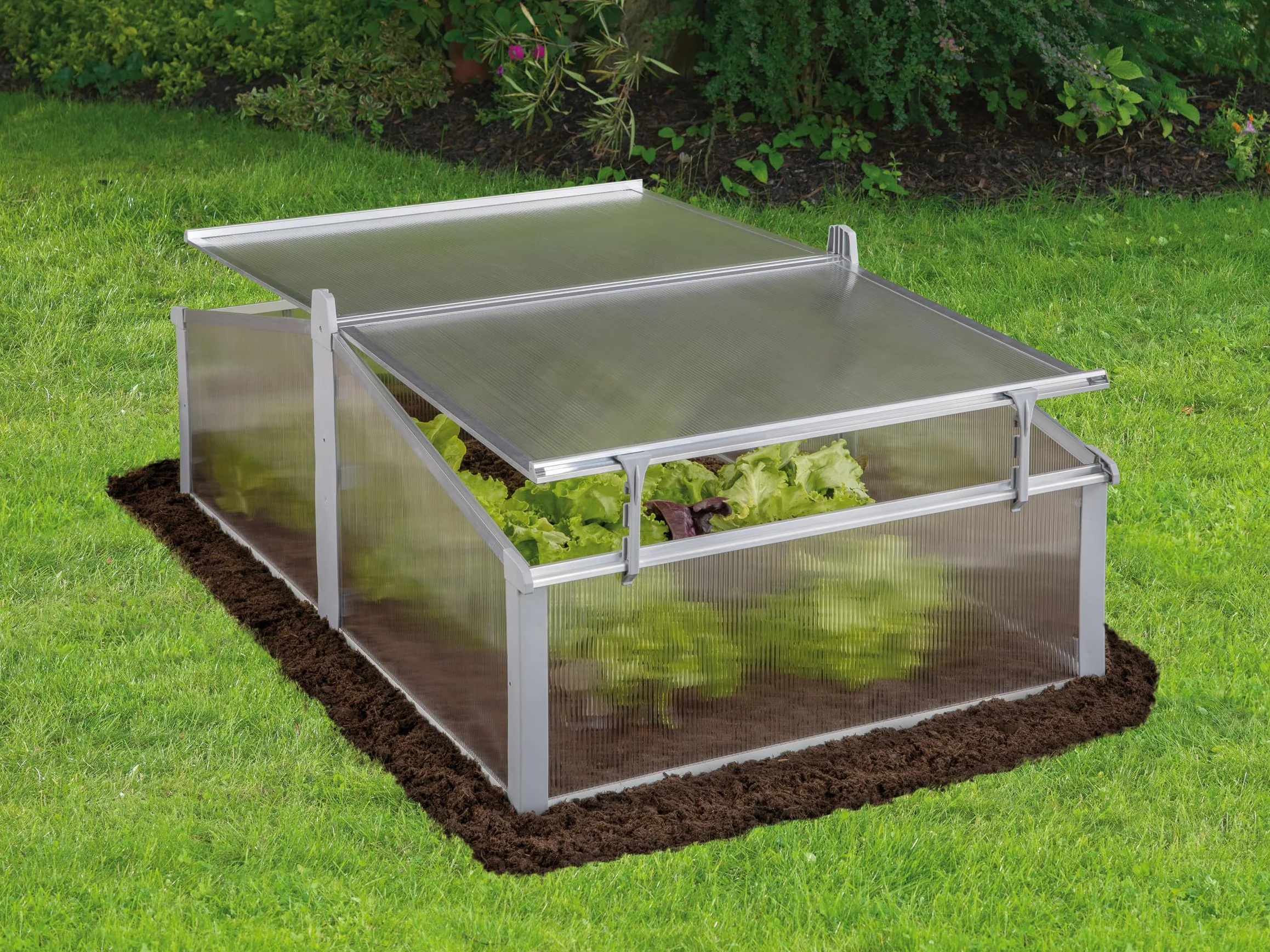 JUWEL Easy Fix 120/80 20222 - Jardinera térmica (para bancales Altos de 120 x 80 cm, perfiles de Aluminio Inoxidable, 2 Ventanas con protección contra el Viento, Placas de cámara Hueca de 4 mm)