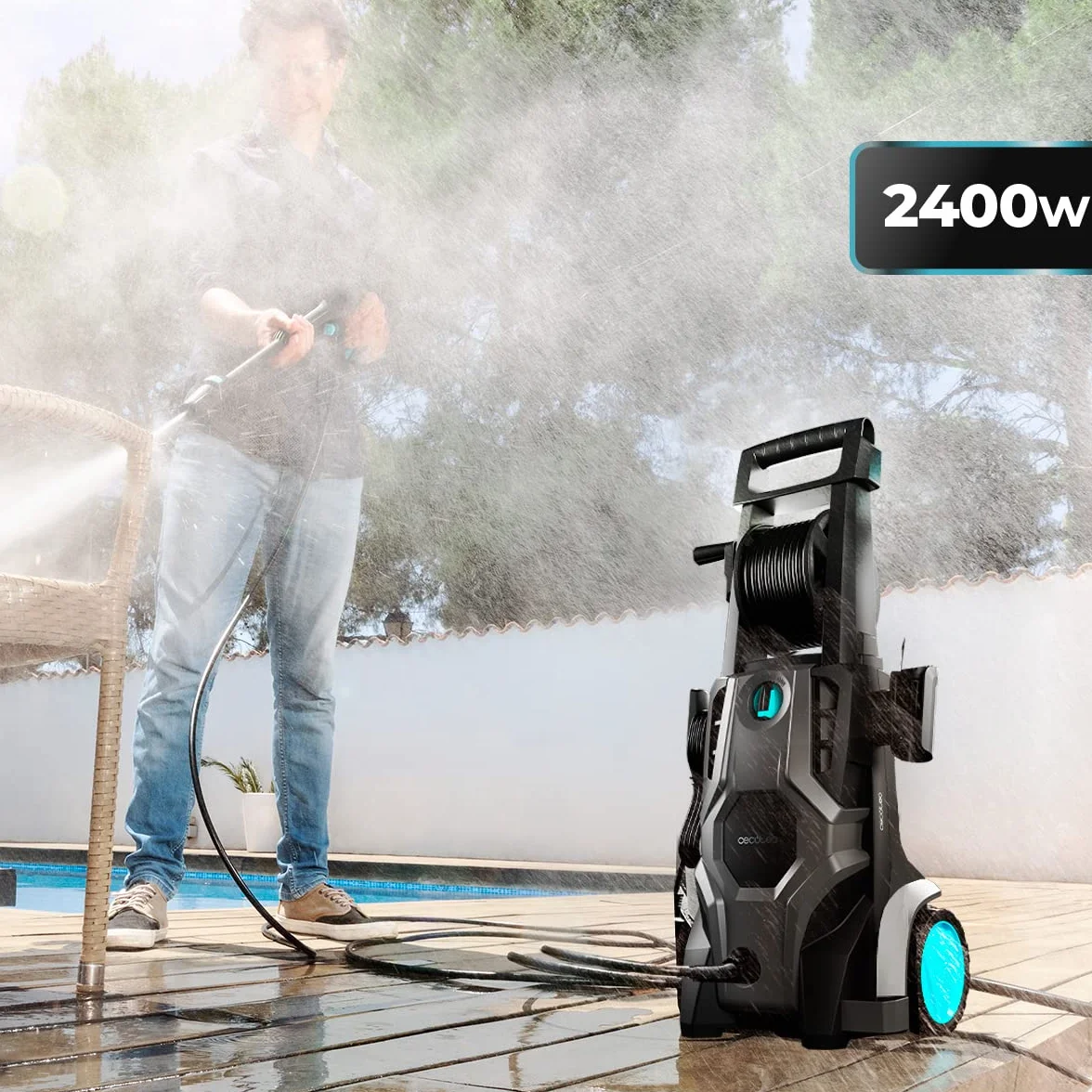 Cecotec Hidrolimpiadora de Alta Presión HydroBoost 2400 AdvanceClean. 2400W, Hogar, Jardín o Coche, Caudal de 480l/h, 180 Bares de Presión, Bomba de Aluminio, Radio de acción 14m