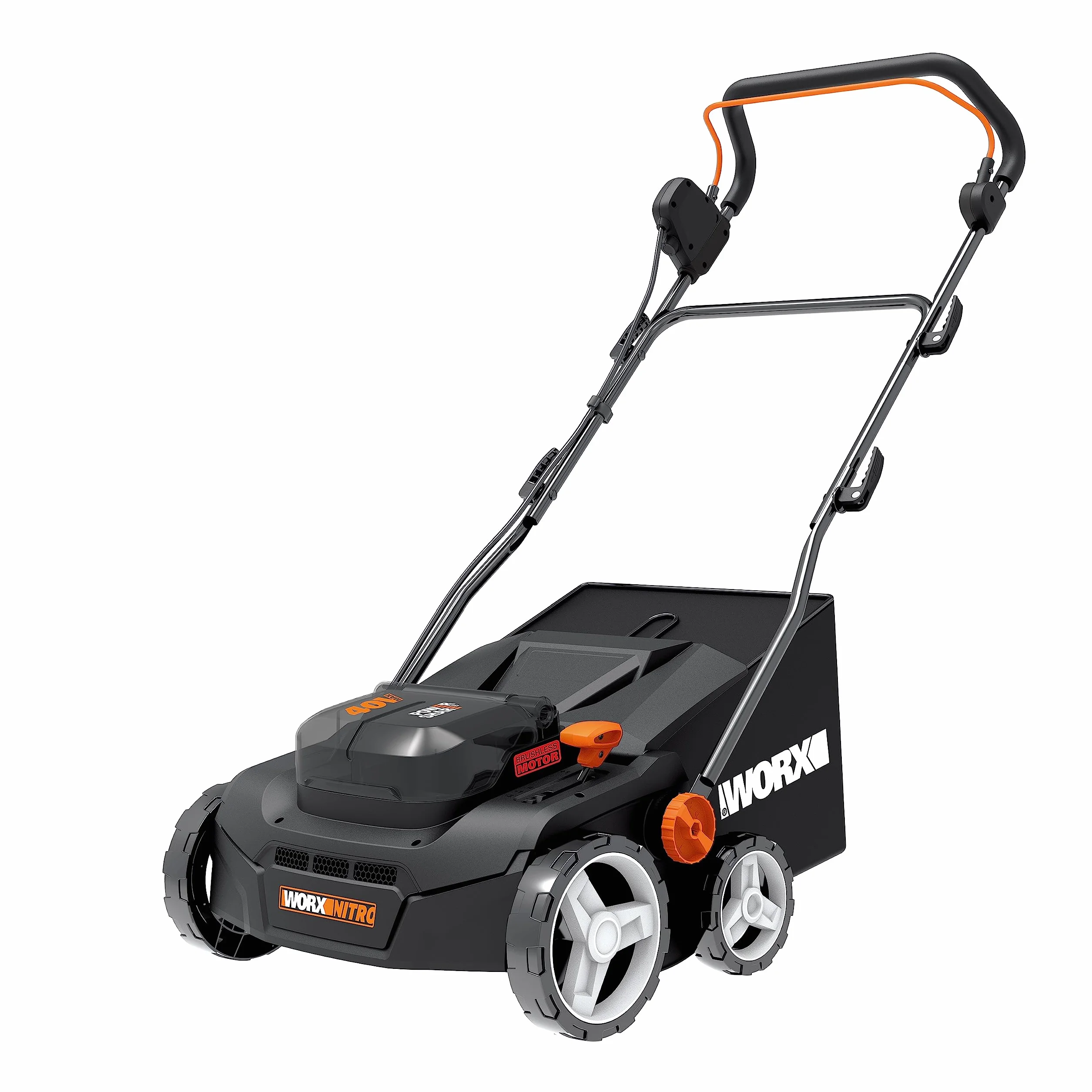 WORX WG855E.9 Escarificador y Aireador de Césped Nitro 40V Brushless Sin Batería, Ancho 36cm, Motor Brushless, 4 Alturas, Bolsa 40L
