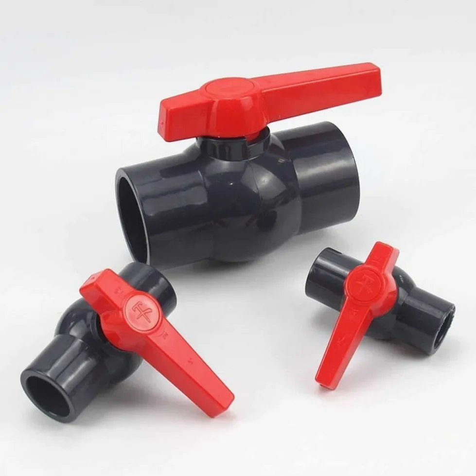 DOLUNTO Válvulas de retención 1pc ID20mm-110mm PVC Lado de la manija Simple Bola de válvula de riego de jardín Manguera de conexión del Detector de PVC Válvula de Bola de Aqua Conjunto de Drenaje