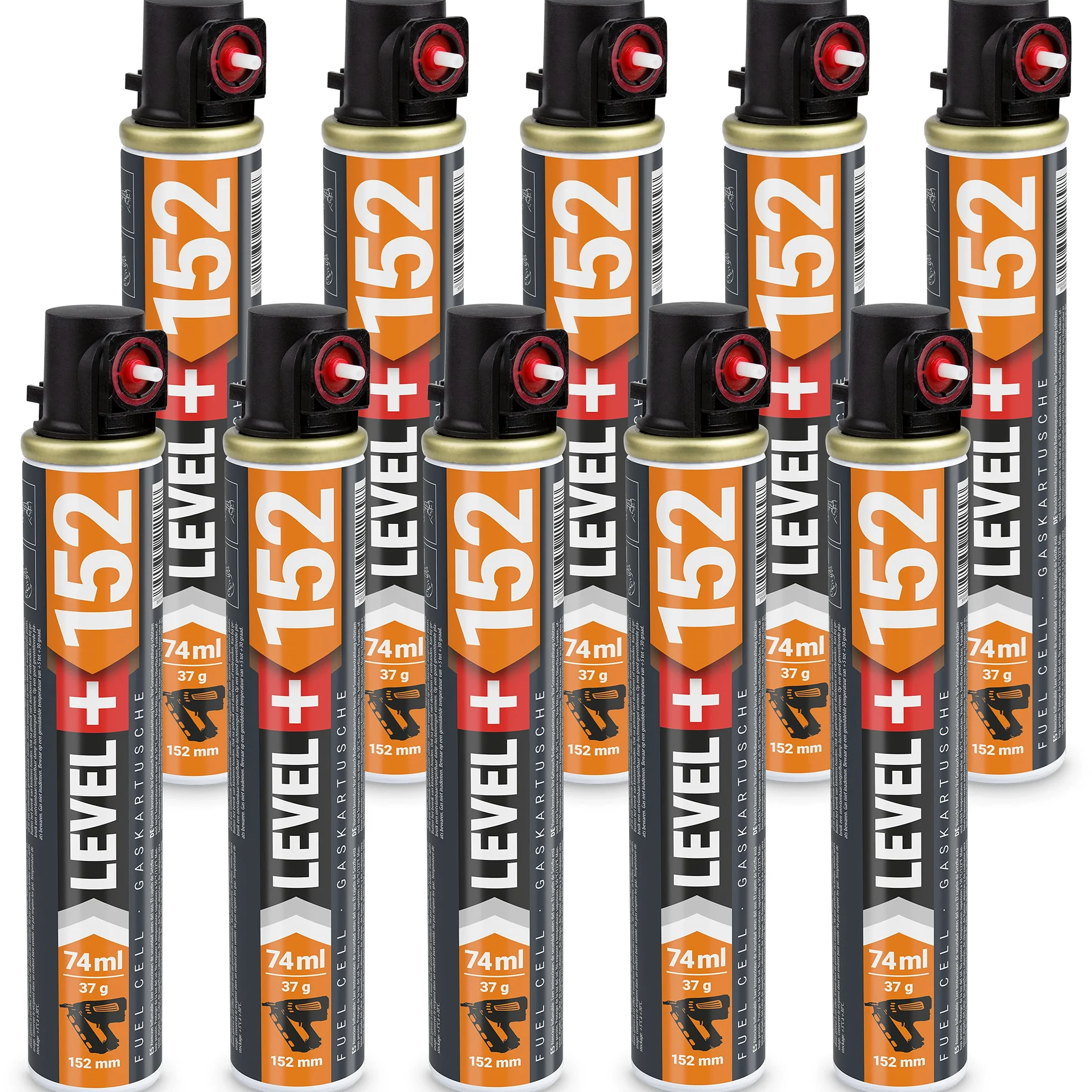 Cartucho de gas de repuesto para máquinas de gas, 10 unidades, 152 mm x 32 mm de diámetro, Fuel Cell, combustible para clavadora de gas RM152