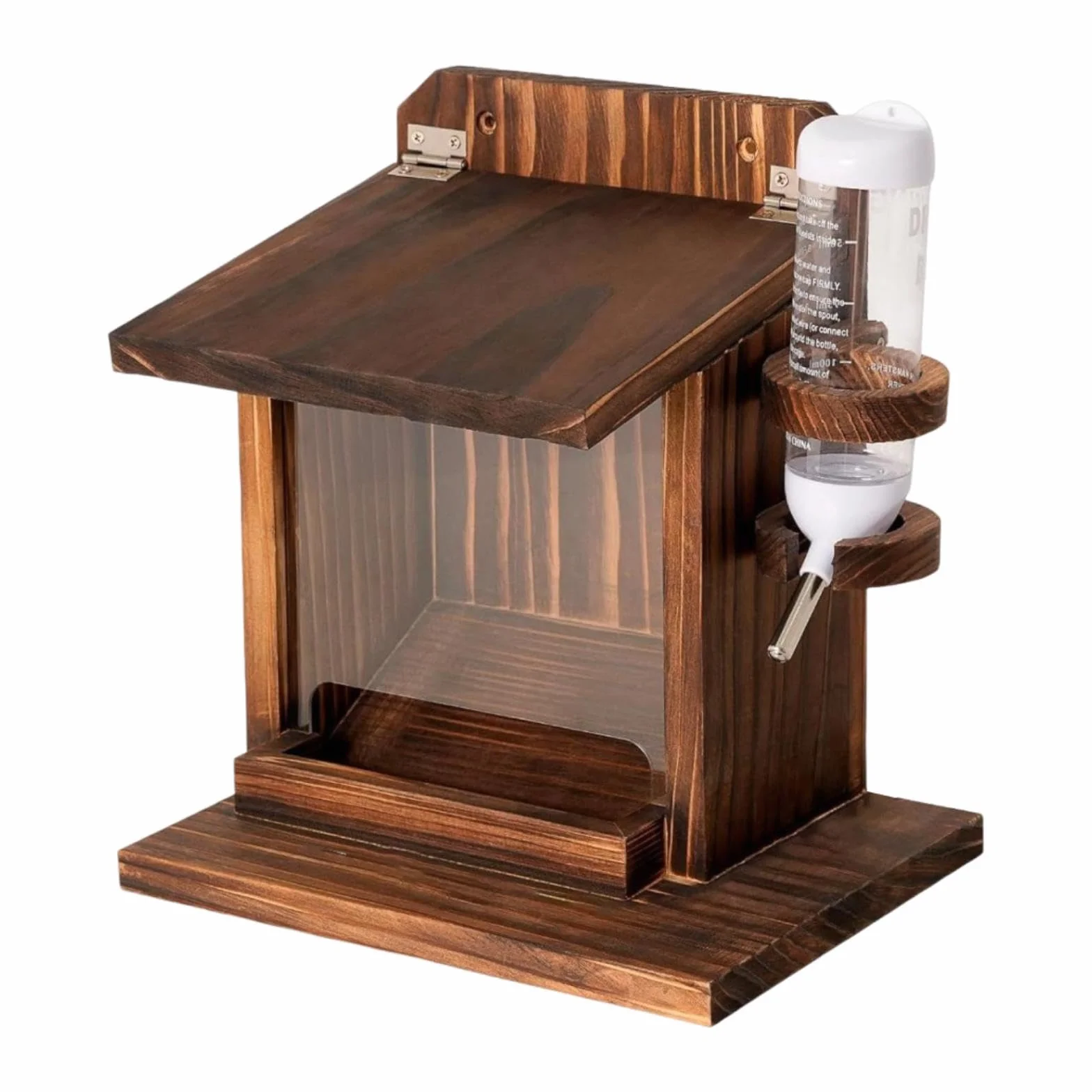 Comedero para Ardillas Fabricado para Uso en Exterior, Casa para Ardillas Listadas, Estación Alimentación Ardillas con Tapa, Resistente a La Intemperie para Jardín de Invierno Exterior