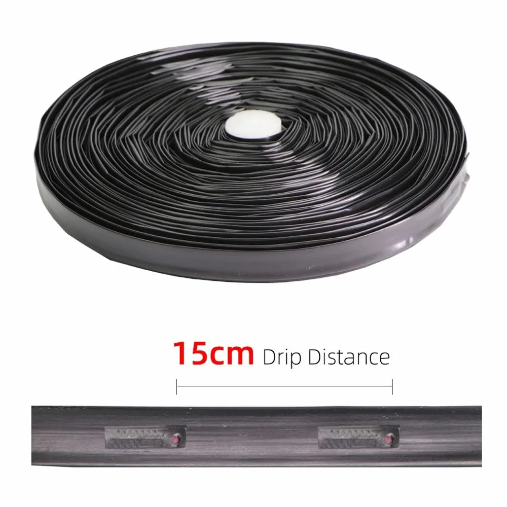 Cinta de riego por goteo T, Cinta de goteo plana DN16 PE, espesor de 0,2mm, espaciado de emisor, 100-400mm, longitud de 20-100m(Space 150mm,DN16 100 Meters)