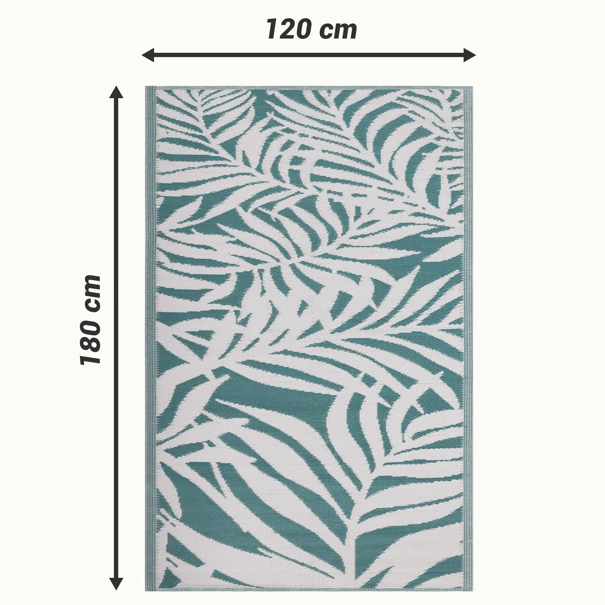 JEMIDI Alfombra para Exteriores 180 x 120 cm - Alfombra de Polipropileno para Exterior jardín terraza balcón - Resistente a la Intemperie y Lavable