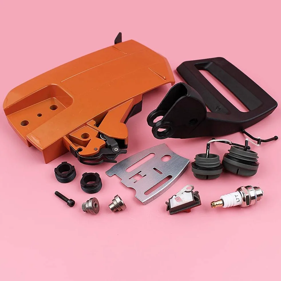 Herramientas Kit de placa de barra de cubierta de embrague lateral de freno para Husqvarna 266 268 272 61 66 motosierra 5037366-01, 503 73 66-01 w tapa de aceite de combustible accesorios