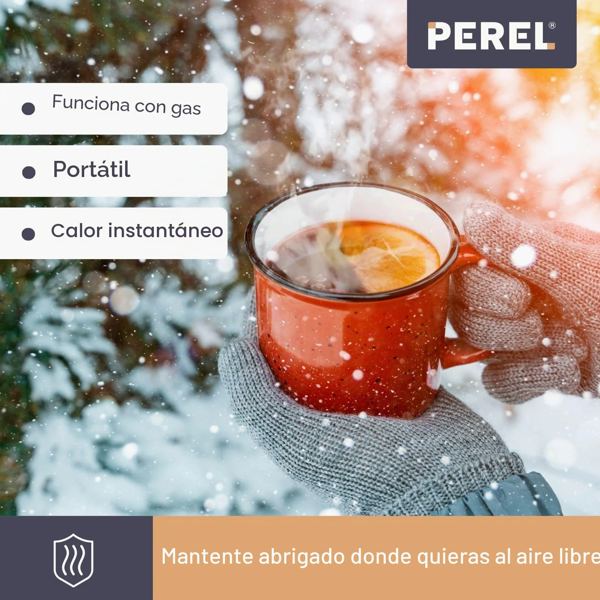 Perel Calentador de terraza gas 4500 W butano propano