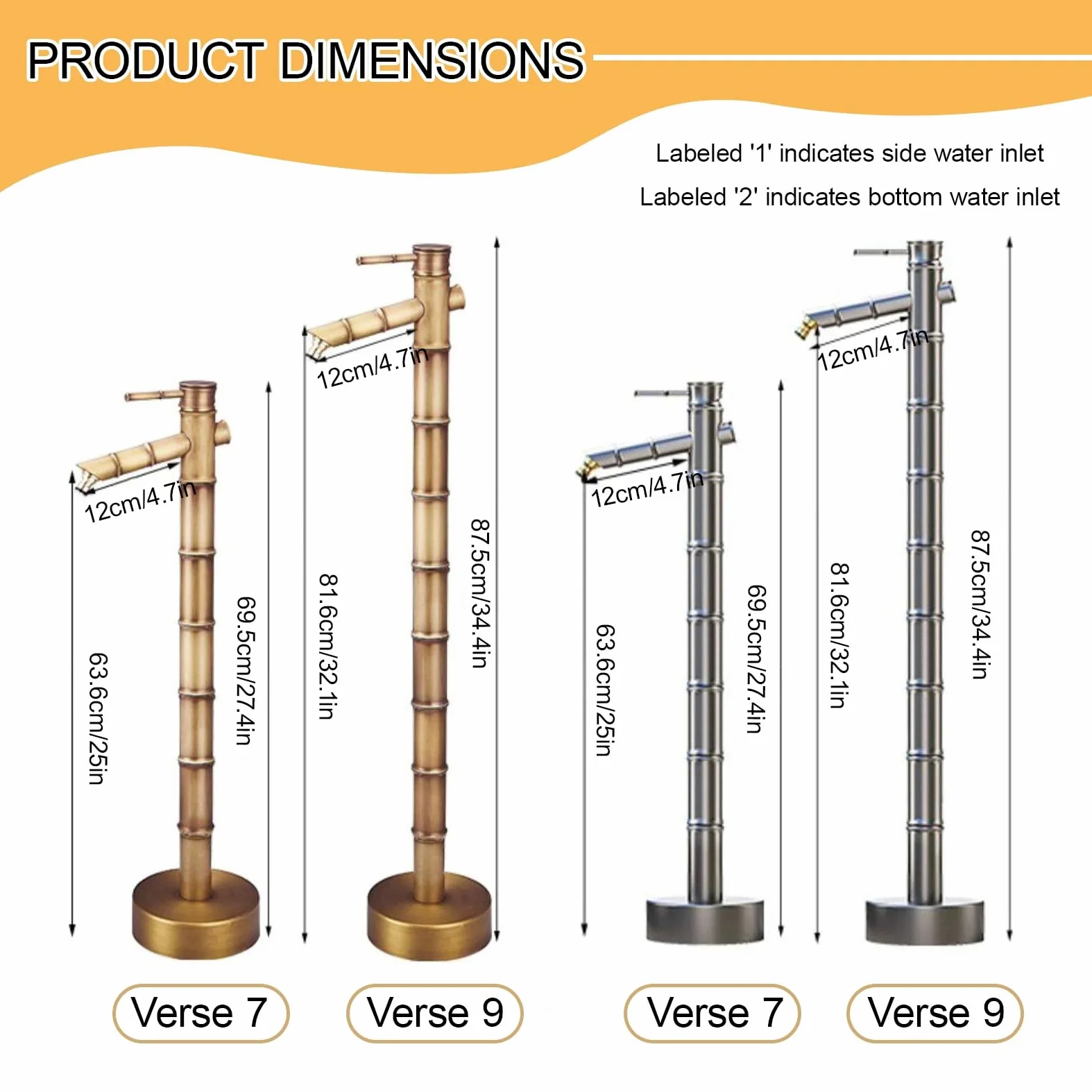 Columna de agua de jardín de cobre, fuente de hidrante decorativa para patio y limpieza de césped, grifo de jardín duradero y elegante