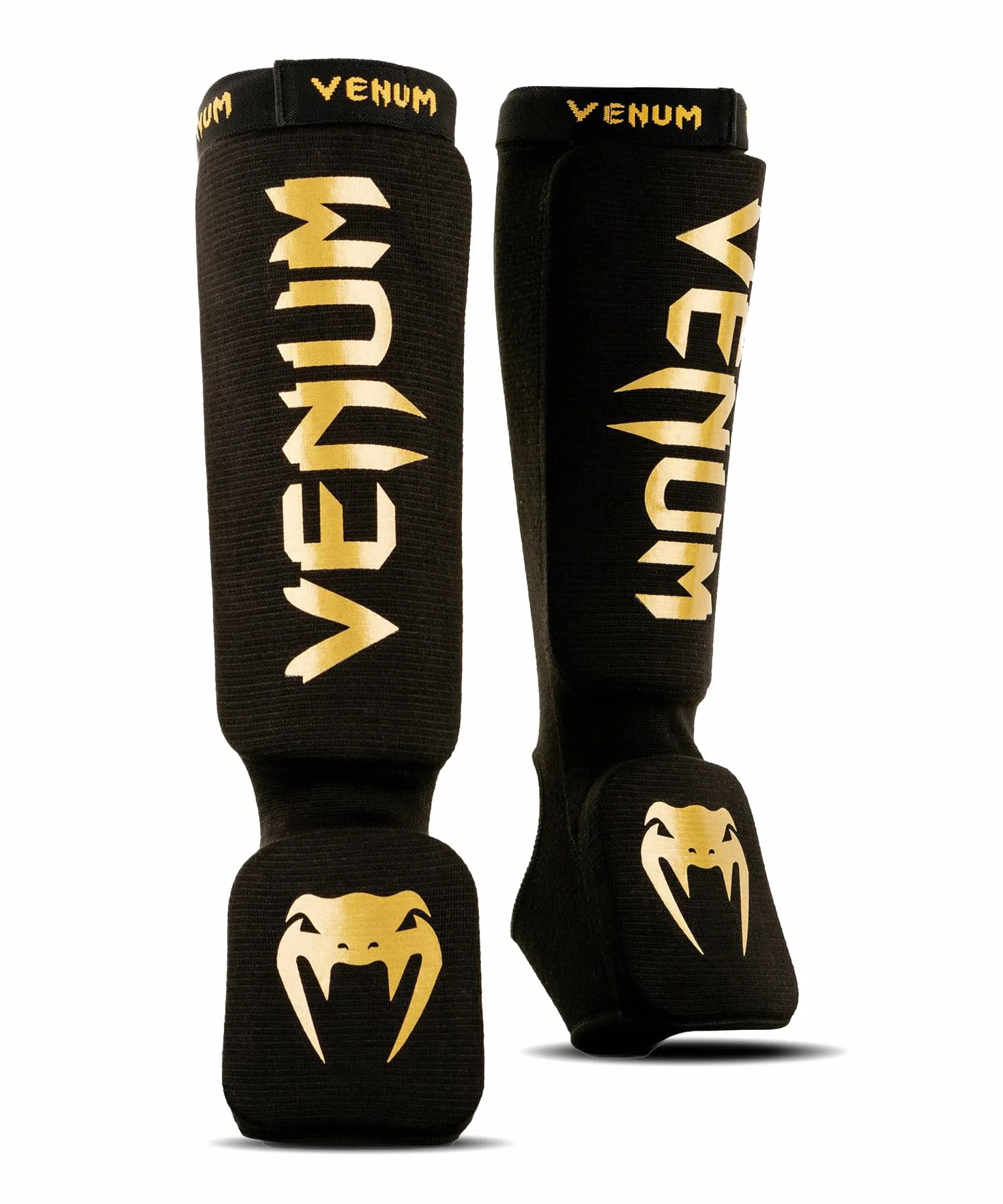 VENUM Kontact Shin Guards, Espinilleras Unisex, Negro/Oro, XS