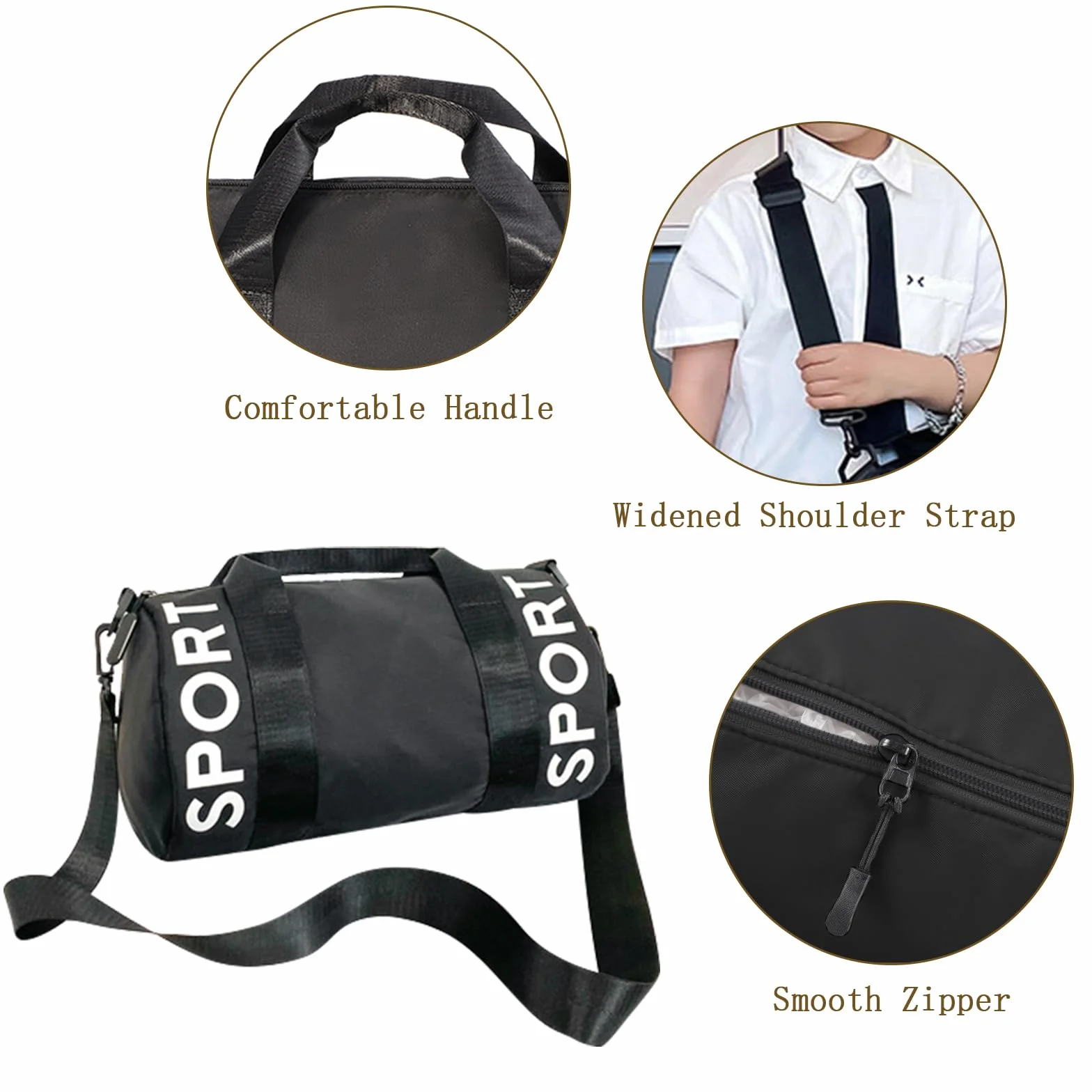 Bolsa de Deporte Impermeable Pequeña para Mujer y Hombre, Mini Bolso de Entrenamiento con Correa de Hombro