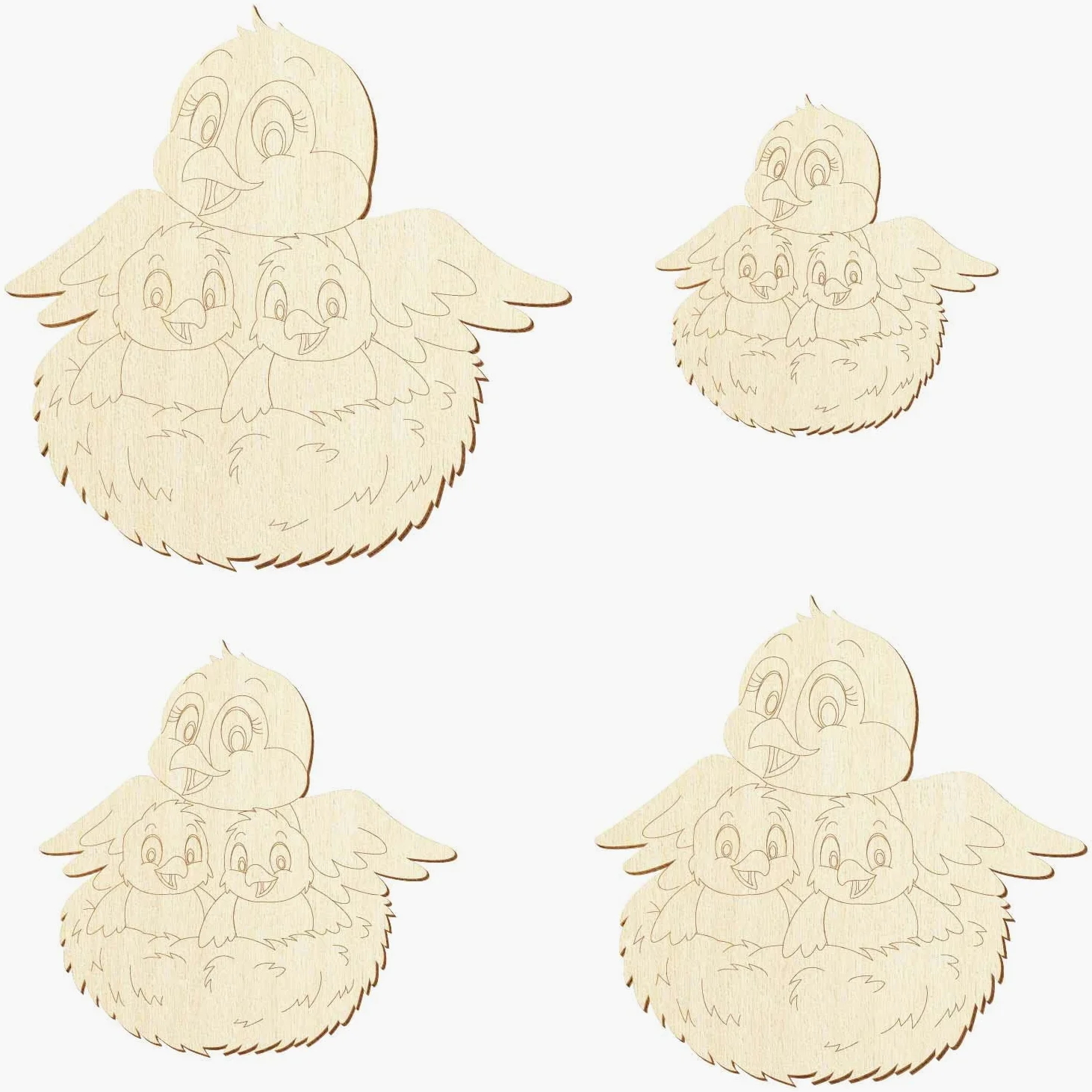 Nido de pájaros de madera, manualidades 5-50 cm, paquete con 25 unidades, ancho: 15 cm