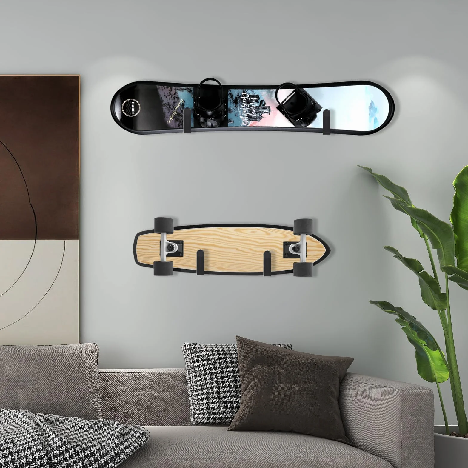 Soporte de Pared para Snowboard, Estante de Exhibición de Acero Fuerte