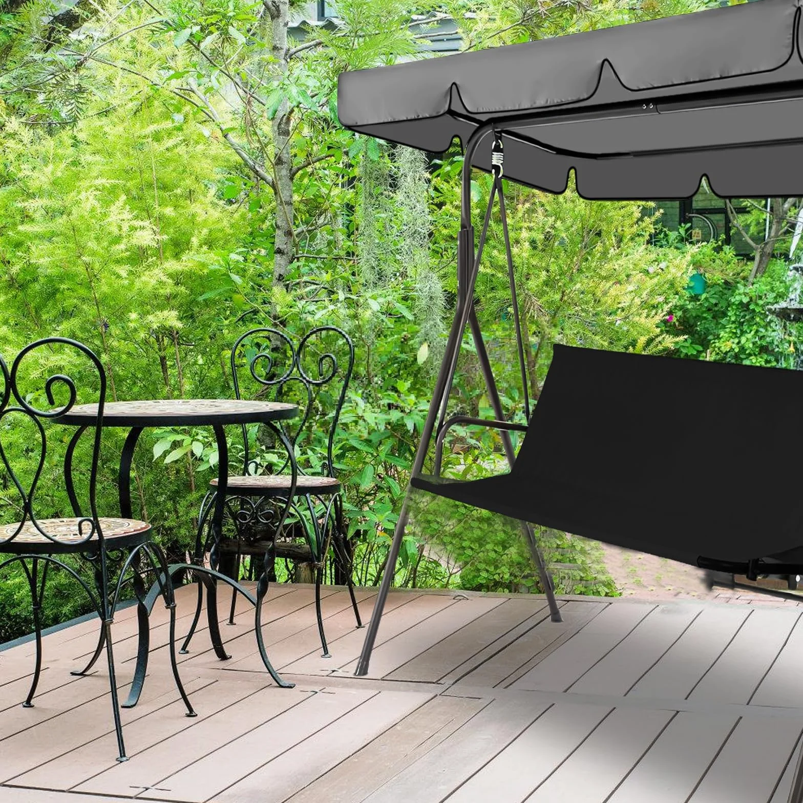Funda de asiento de columpio de repuesto: 210D tela Oxford para columpios de Hollywood, resistente al agua y al sol, para jardines, patios y balcones (138 x