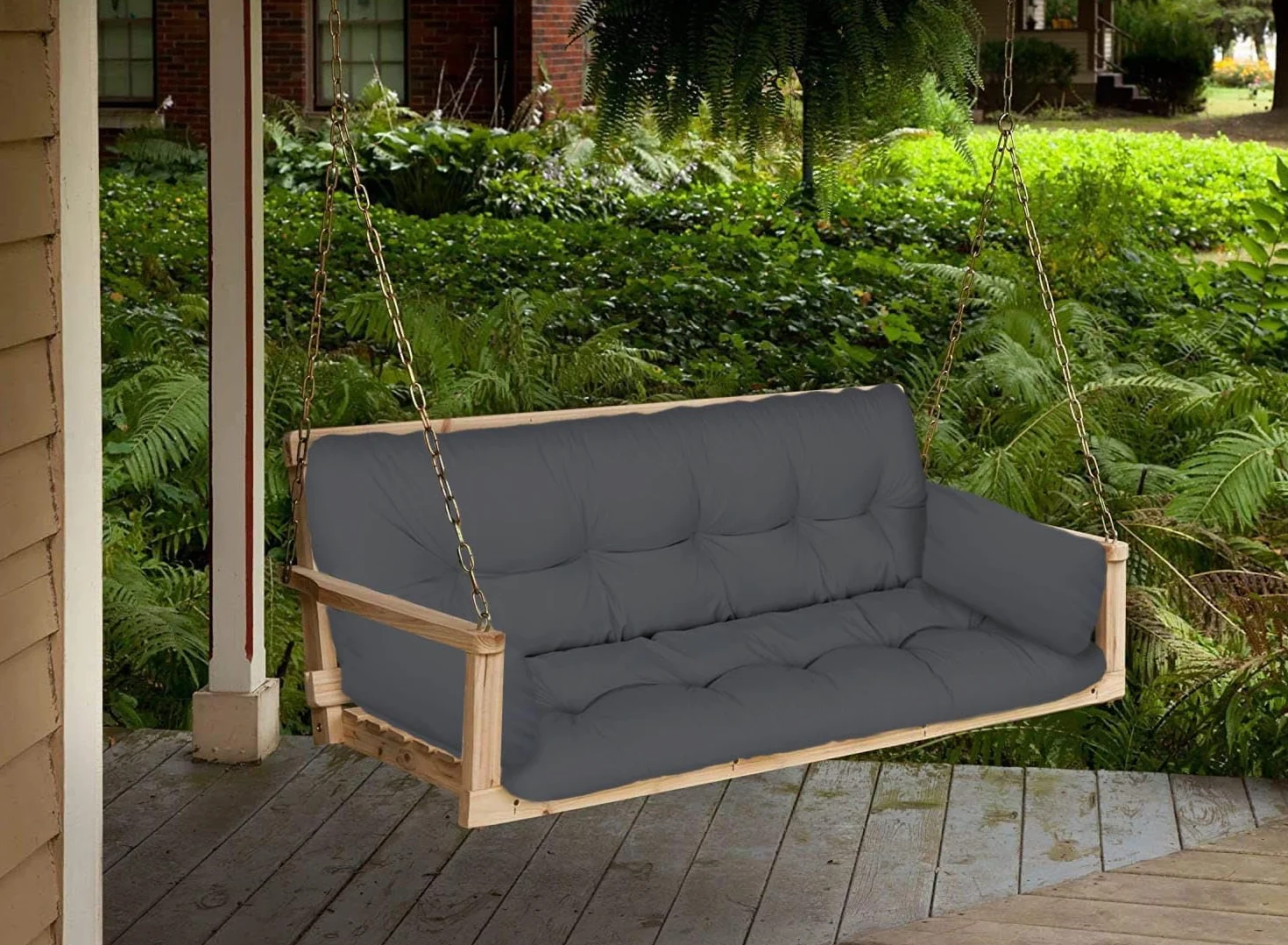 Cojín de banco para silla de jardín, impermeable, 100x50x50 cm, para muebles de palé, exteriores, tumbona, cojín de banco con respaldo para muebles de jardín, Beige [133]