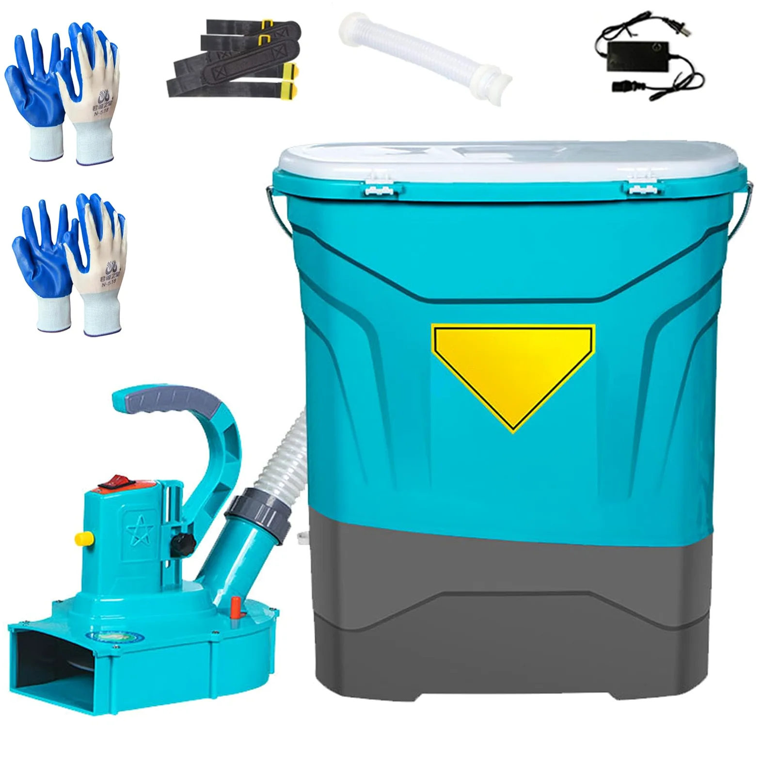 Esparcidor de Fertilizante Automático 25 L - Esparcidor de Mochila Inalámbrico 3000 RPM para Semillas y Abono, Alcance 4–5 m, Flujo Ajustable, para Césped Granja y Huerto