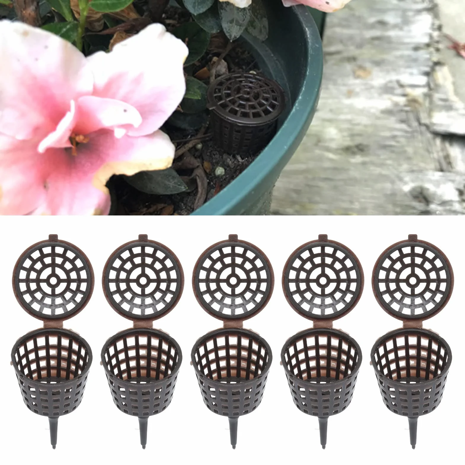 50 Piezas Cesta de Fertilizantes BonsáIs de PláStico, Cesta de Fertilizante PortáTil con Tapa Cultivo Fertilizante Caja de Contenedores Herramienta de Bonsai PortáTil para Flor de Planta