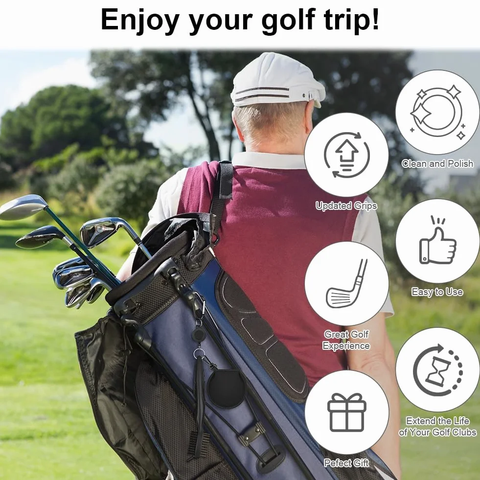 Flintronic Kit de Limpieza para Golf, Cepillo Limpiador Plegable, Toalla y Marcadores