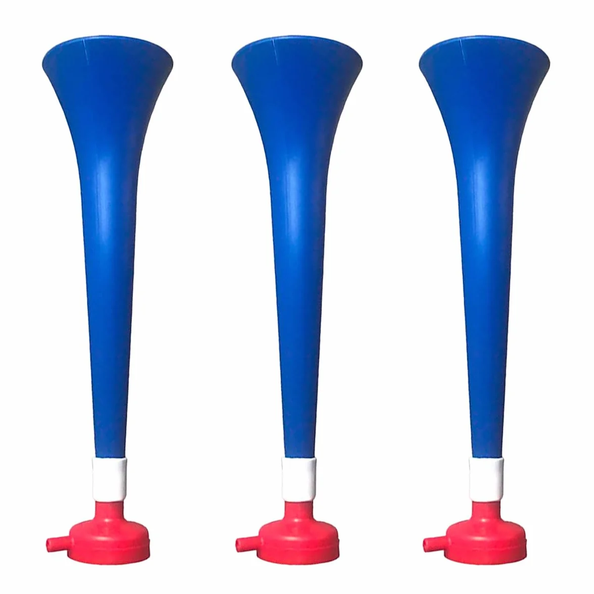 Pack 3 Vuvuzelas de Plástico Resistente 120 DB para Fútbol y Eventos Deportivos