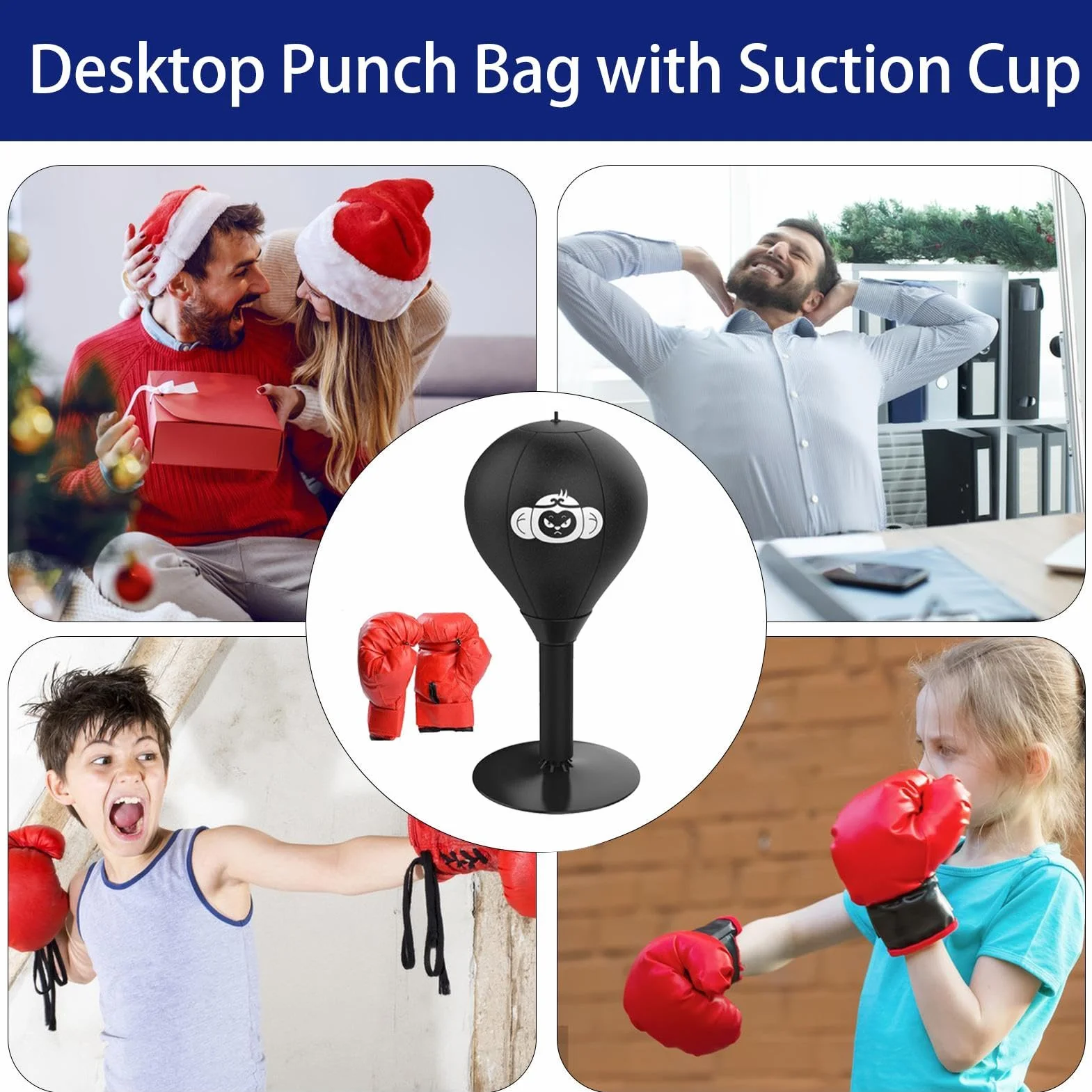 Desktop Punching Bag Suction Cup Table Boxing Ball Heavy Duty Stress Relief for Home Workplace