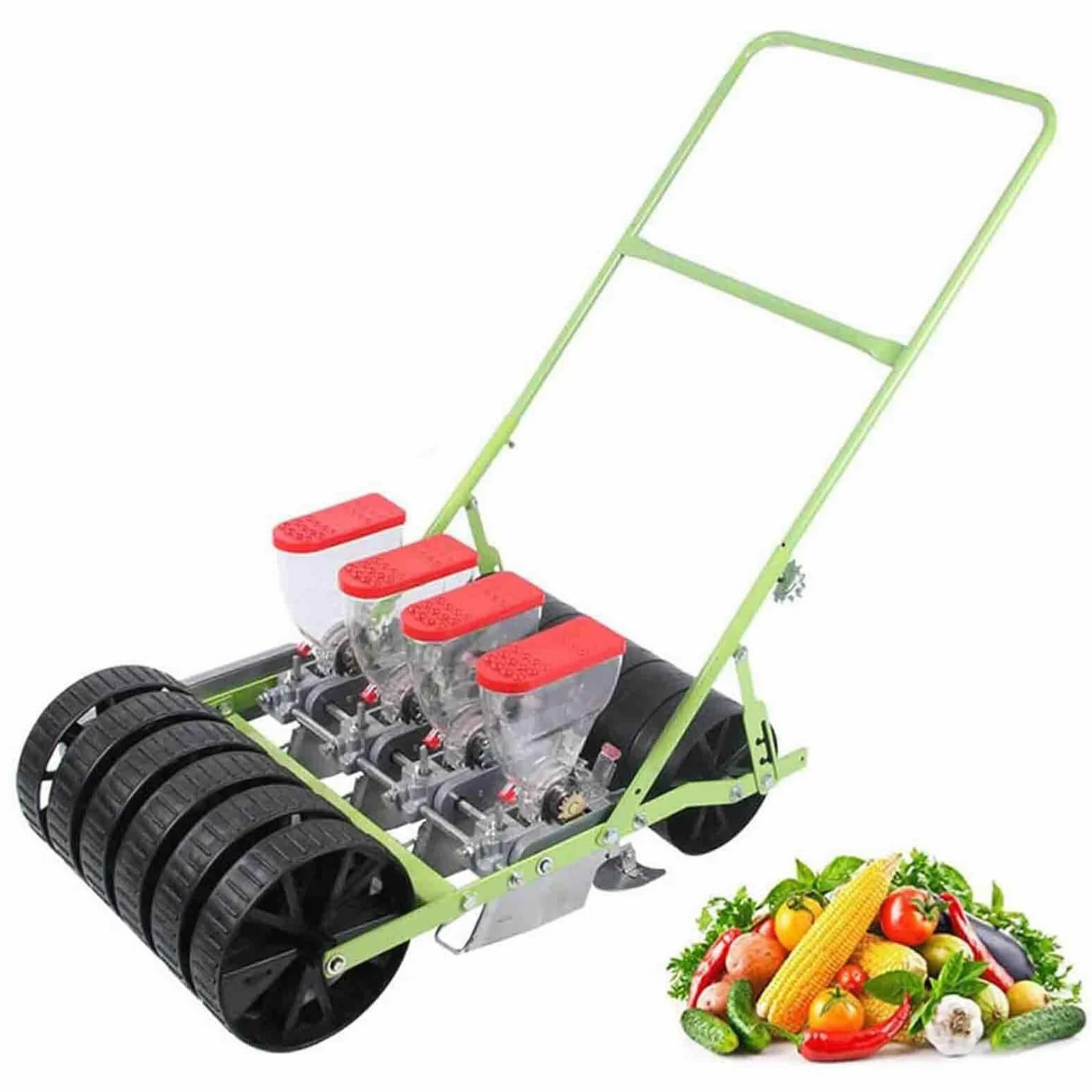 Sembradora de jardín – Sembradora manual de precisión de empuje manual con espacio de filas ajustable para una siembra eficiente, adecuada para agricultores y jardineros de patio trasero