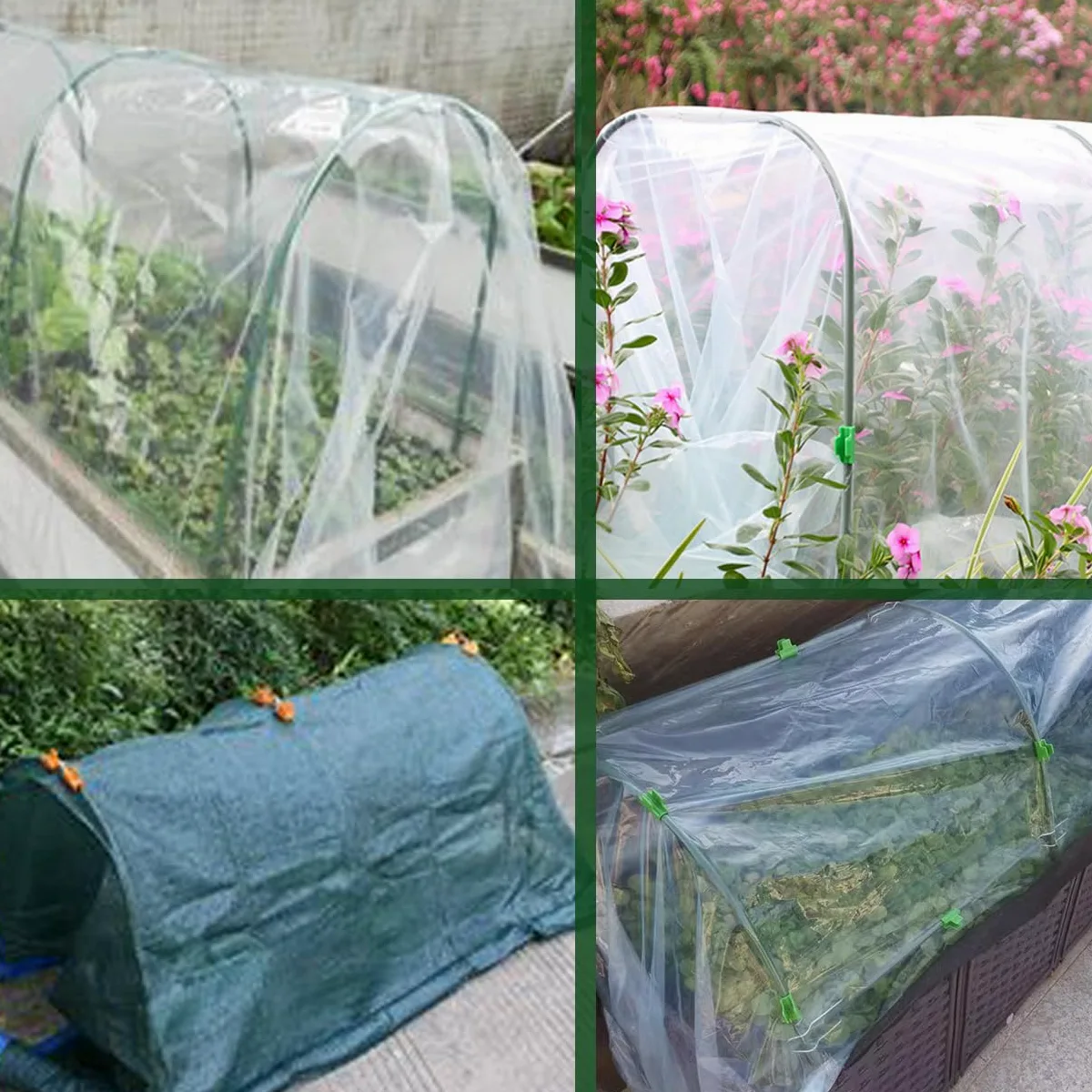 Kit de 6 aros de jardín con revestimiento de plástico, acero recubierto de plástico, para camas elevadas
