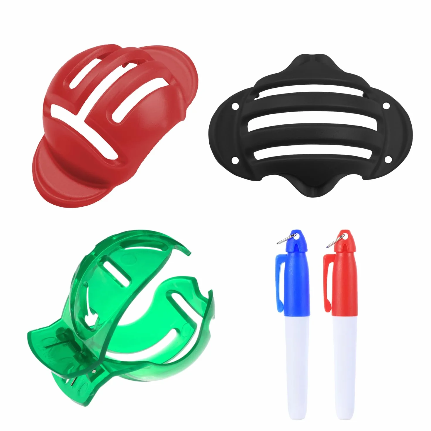 Pack de 3 herramientas de alineación de pelotas de golf, bolígrafos y clips marcadores