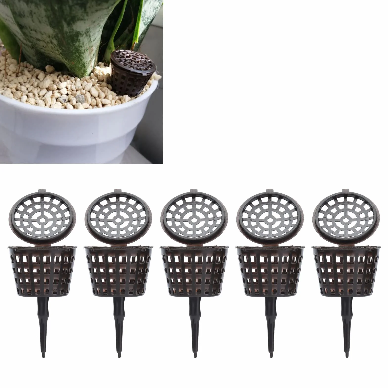 50 Piezas Cesta de Fertilizantes BonsáIs de PláStico, Cesta de Fertilizante PortáTil con Tapa Cultivo Fertilizante Caja de Contenedores Herramienta de Bonsai PortáTil para Flor de Planta