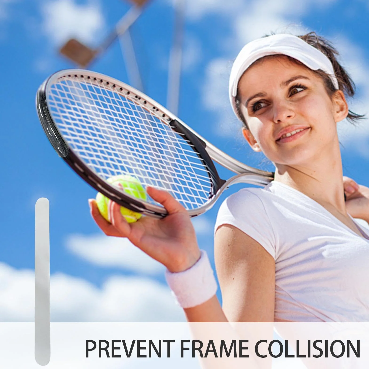 Cinta de protección para marco de raqueta de tenis transparente