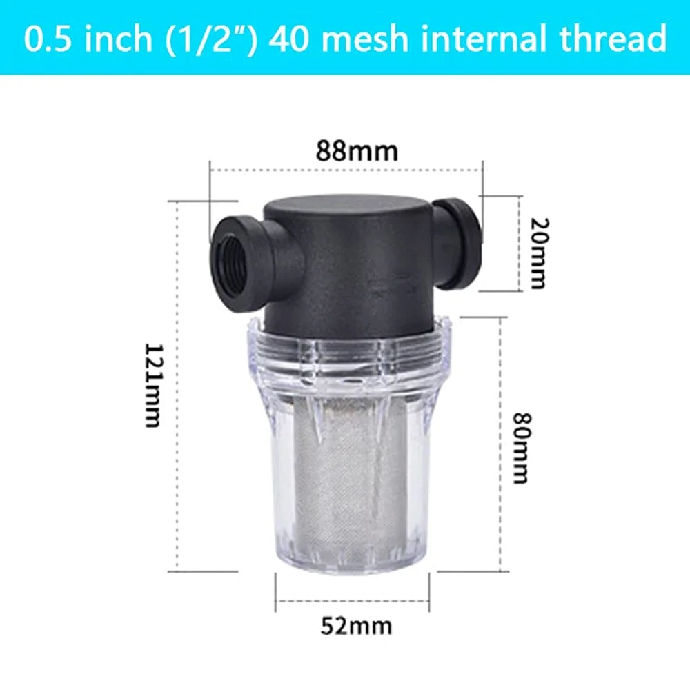 Conector de Toque de Manguera, 1 1/2 Pulgada 3/4 Pulgada 1 Pulgada Filtro de riego de jardín, prefiltro de impurezas del Sistema de riego de plástico, Filtro de tubería de Agua doméstica de