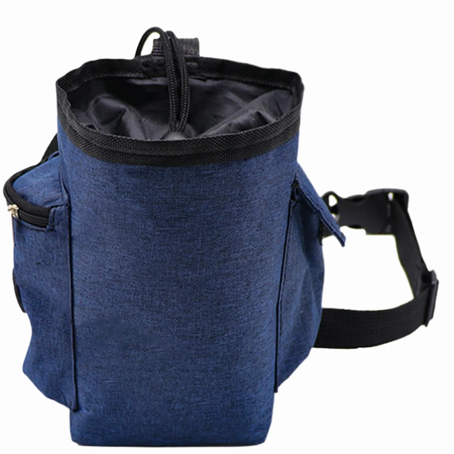 Bolsa para Magnesio de Escalada con Bolsillo Cremallera y Mosquetón, Morado, Cinturón Ajustable