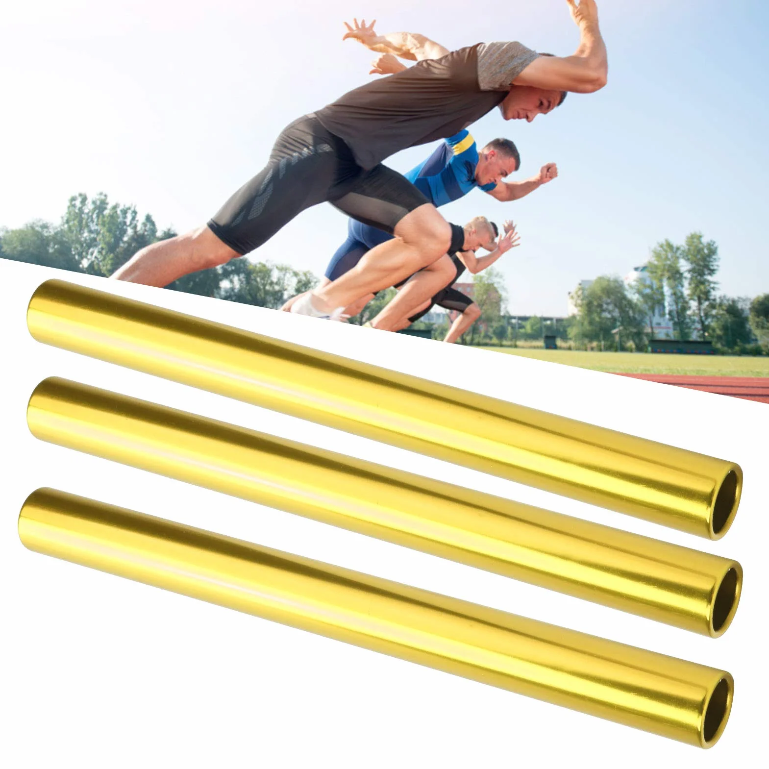Keenso Bastón de Carrera de Relevos de Aluminio, 3 Piezas para Pista y Campo