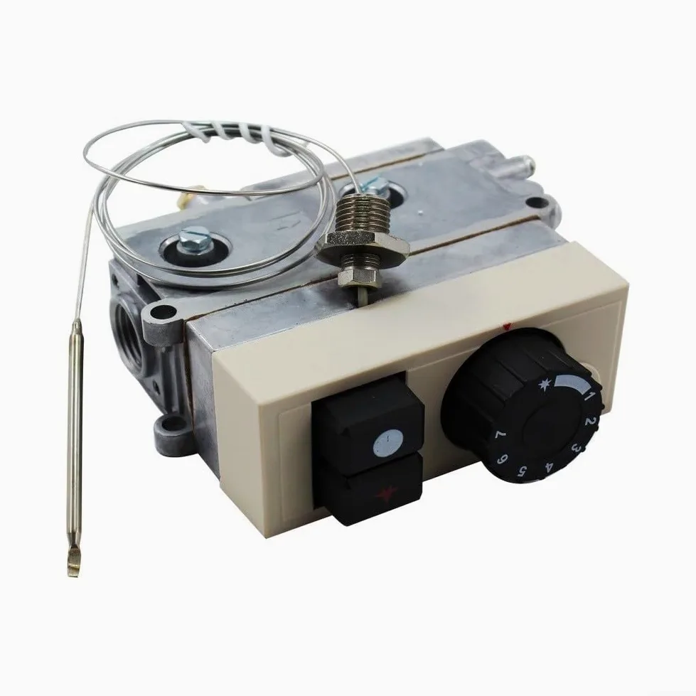 Válvula de control de temperatura de la freidora 100-340 ° C, regulador de gas termostático con dispositivo de seguridad de fallo de llama, control de temperatura constante para freidoras y