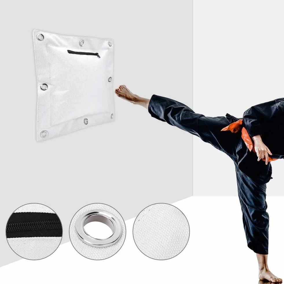 Alomejor Saco de Arena Vacío de Lona con Cremallera para Artes Marciales Muay Thai Kung Fu Makiwara
