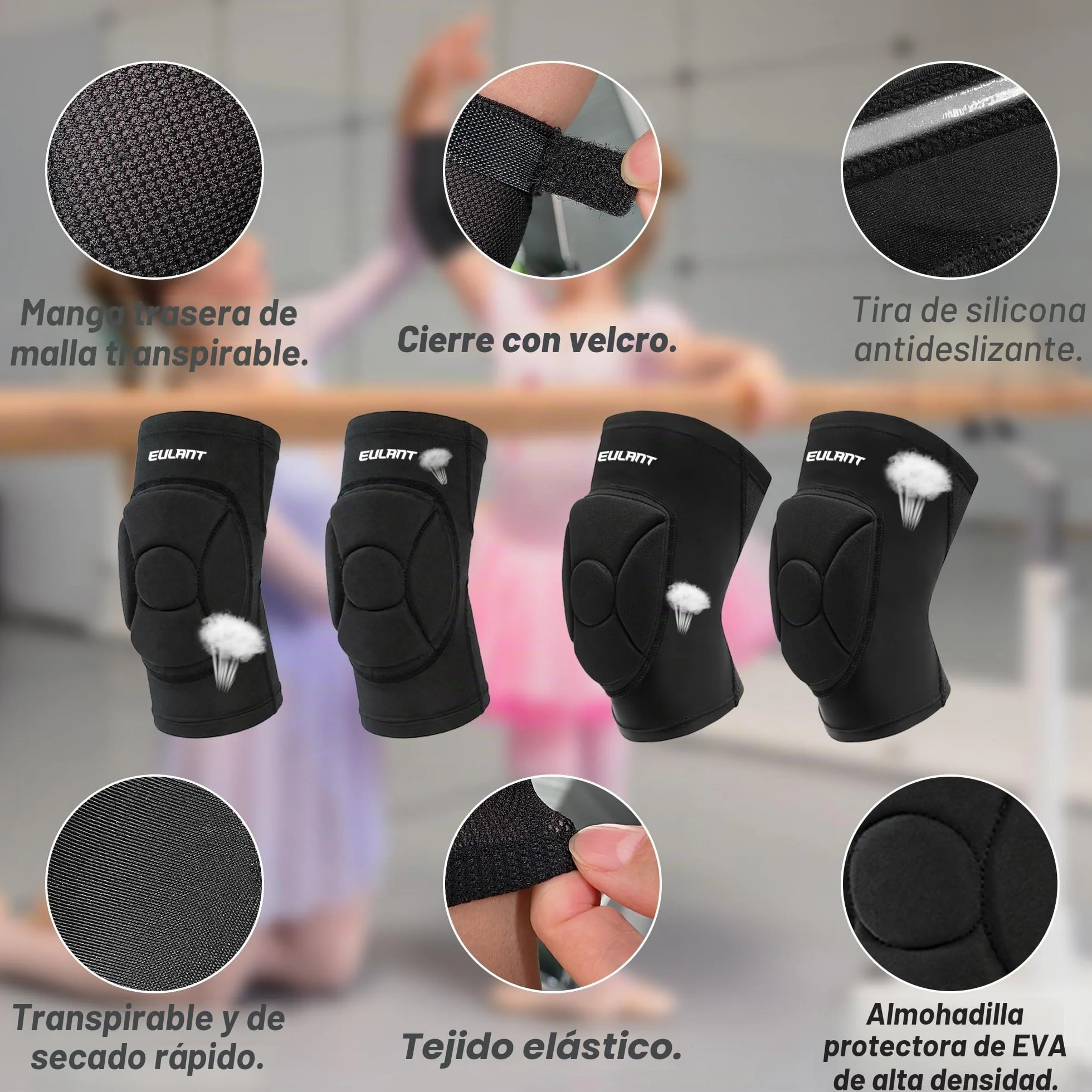 EULANT Coderas y Rodilleras para Niño/Jóvenes, Juego de Protecciones de Patinaje, Transpirables