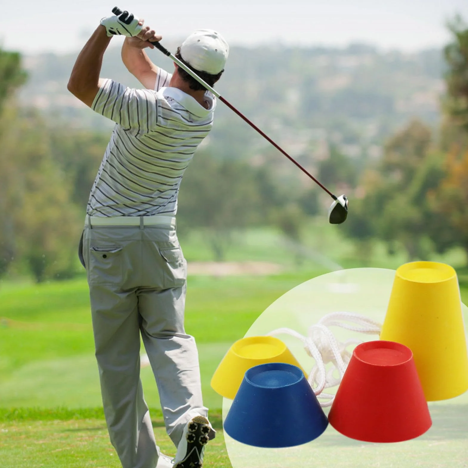 Jumbo Tees de Golf de Goma 16 Unidades, Invierno Caucho, Diferentes Alturas Multicolor para Días Helados