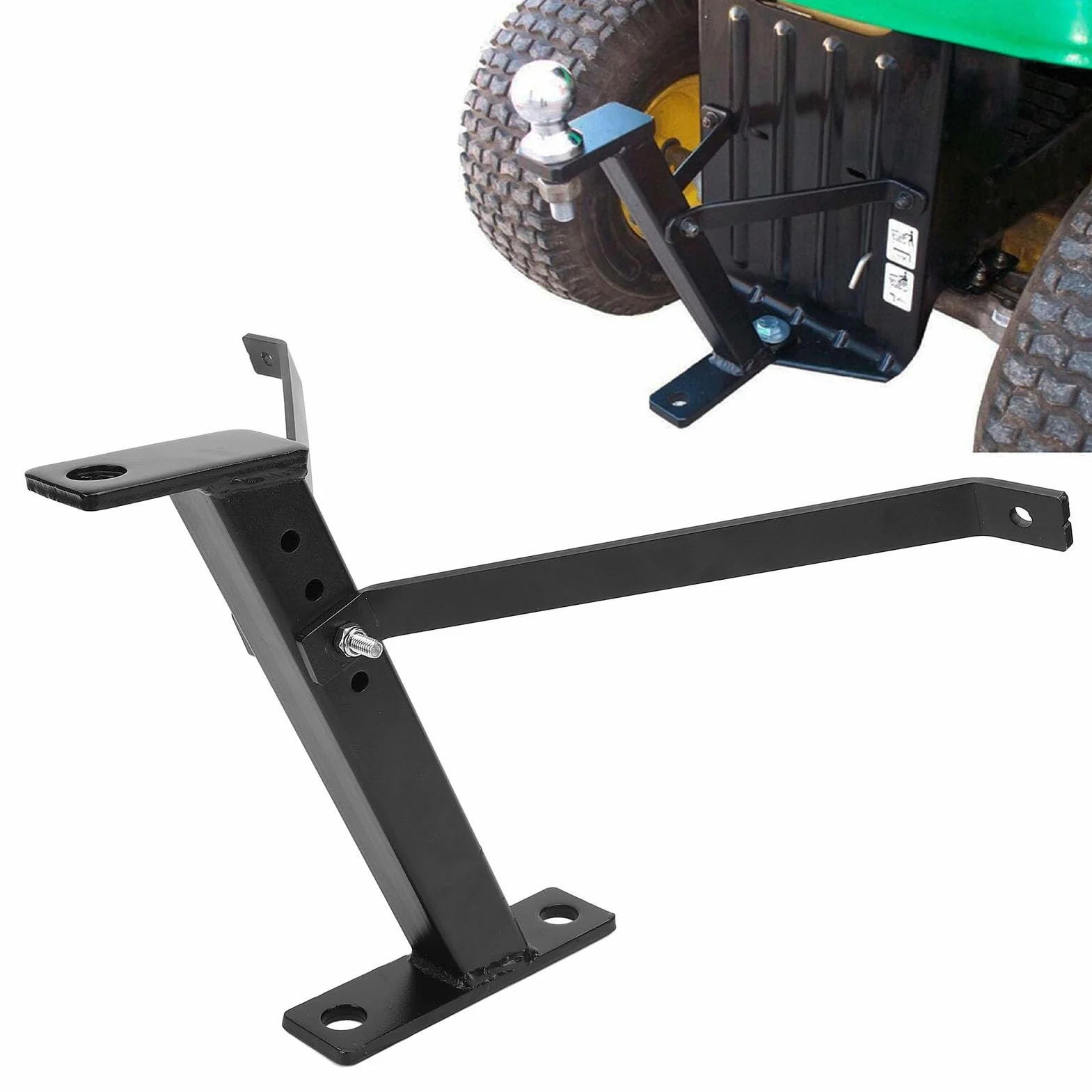 Enganche de Remolque para Cortacésped, Kit de Enganche para Cortacésped Garden Lawn Pro, Acabado con Recubrimiento en Polvo Negro, Enganche de Tractor de Jardín Multifunción de