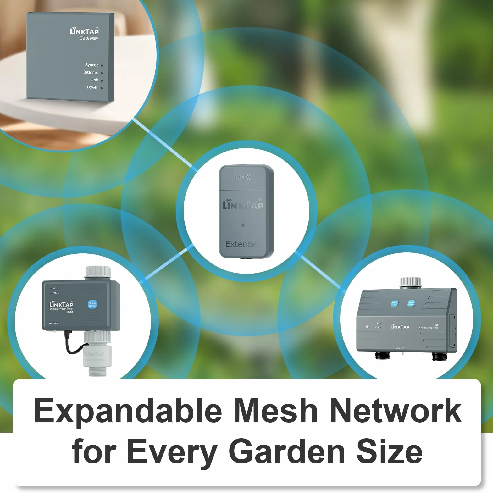 LinkTap G2S Temporizador Agua Automatico - Requiere Gateway - Controlador Inteligente de Riego Jardín con App, Conciencia Climática, Detección de Fallas y Notificaciones, Mayor Alcance Que WiFi, IP66