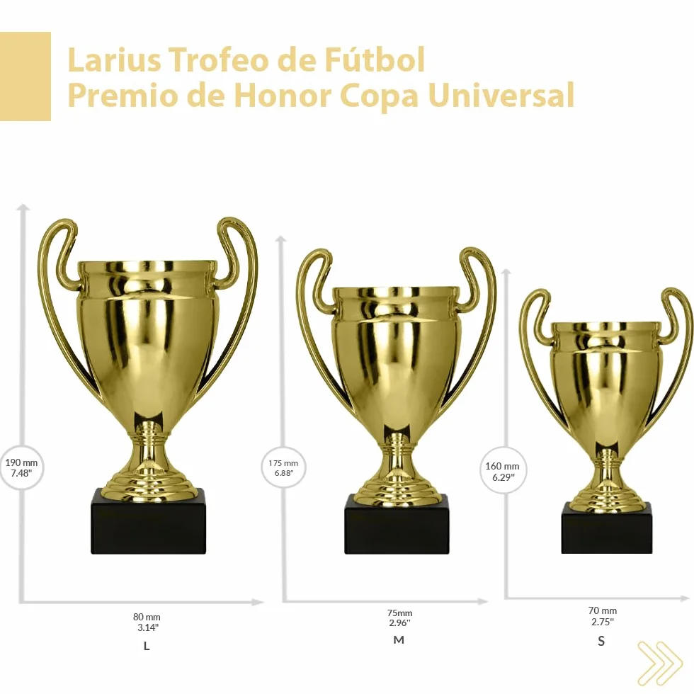 Larius Trofeo de premio de honor universal con/sin texto